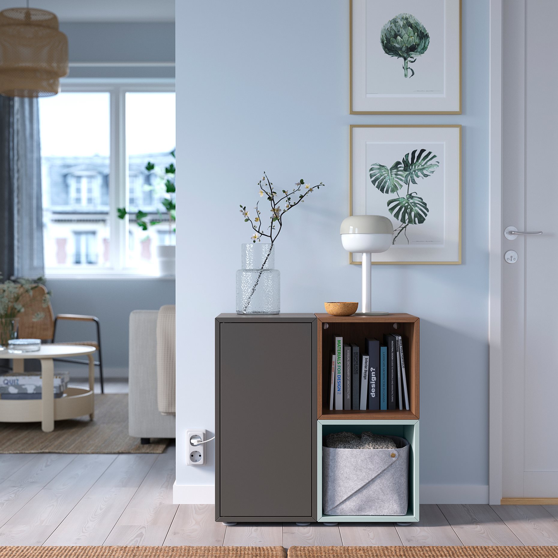 EKET, cabinet combination with feet, 70x35x72 cm, 695.217.38