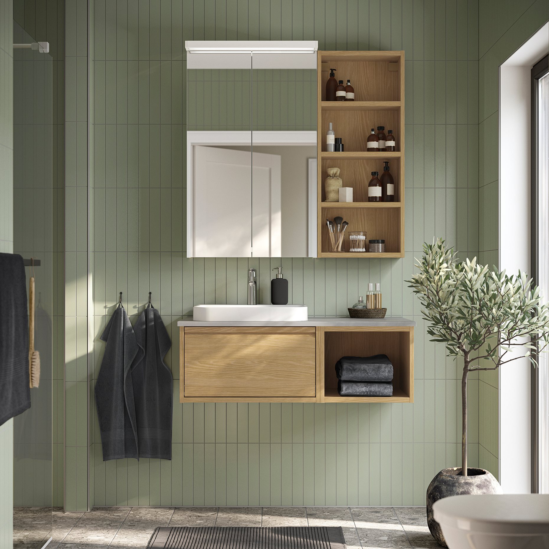 ANGSJON/BACKSJON, wash-stand/wash-basin/tap, 102x49x41 cm, 695.284.57
