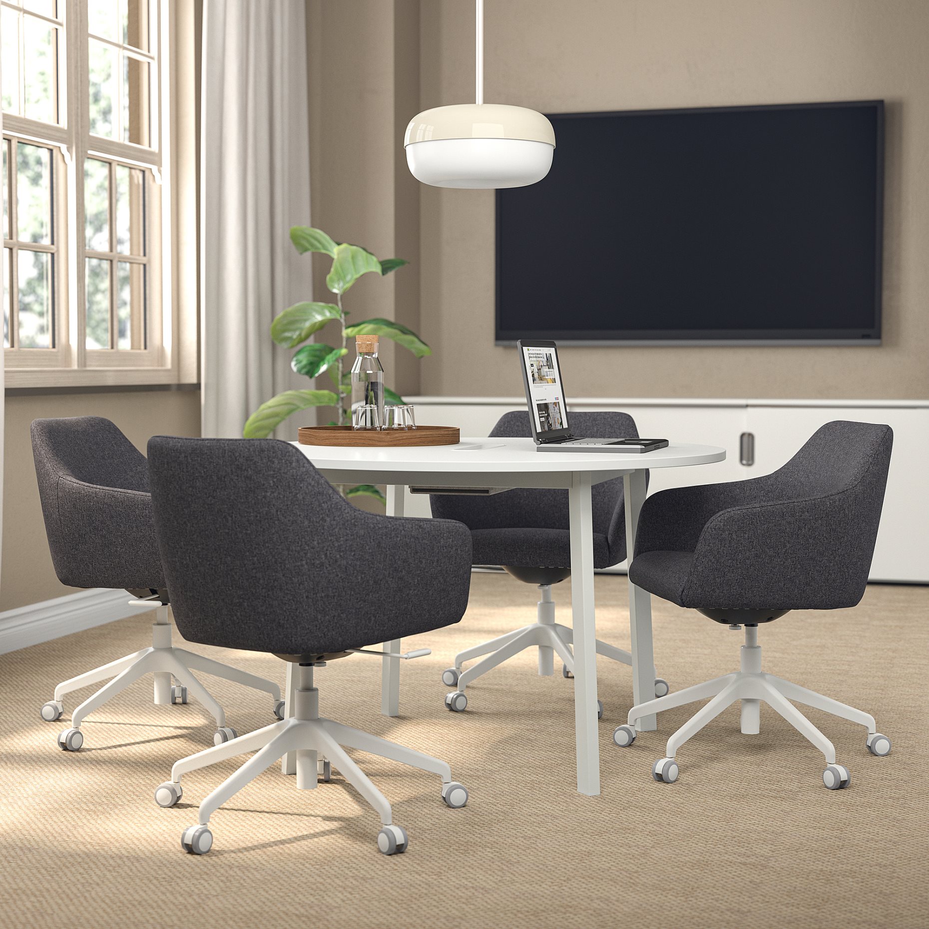MITTZON, conference table/round, 120x75 cm, 695.304.41