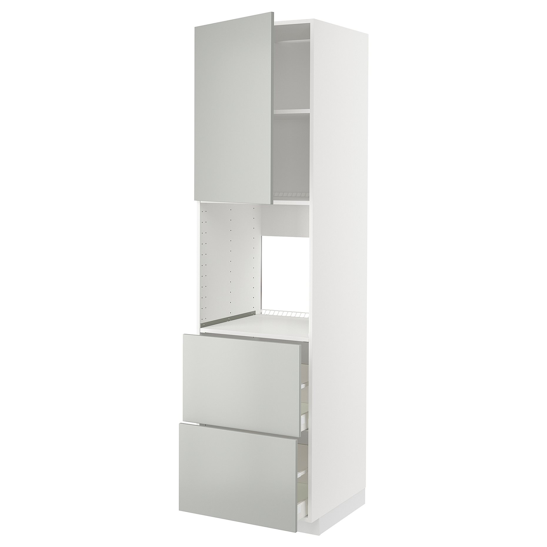 METOD, high cabinet for oven with door/2 fronts/2 high drawers, 60x60x220 cm, 695.383.57