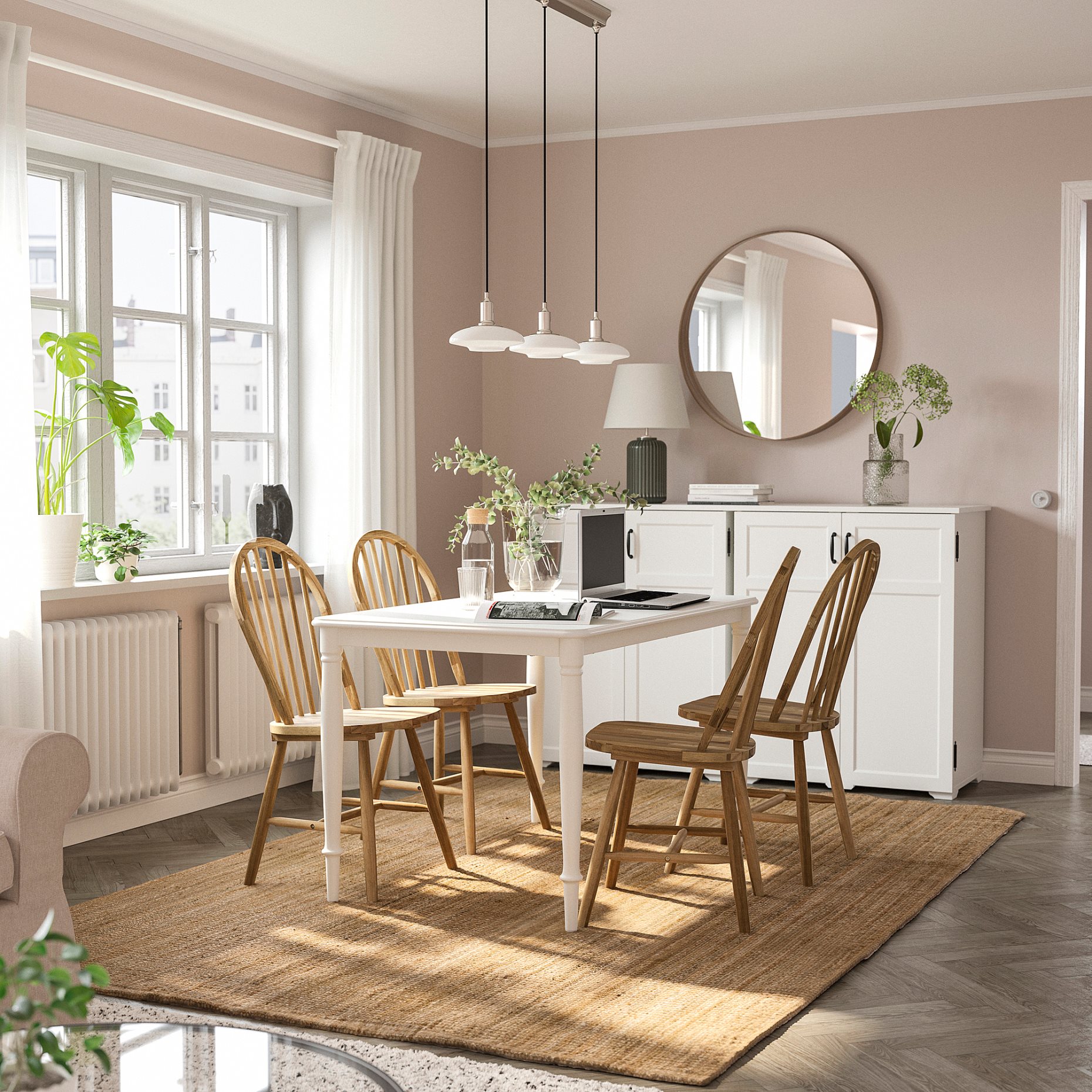 DANDERYD/SKOGSTA, table and 4 chairs, 130 cm, 695.451.88
