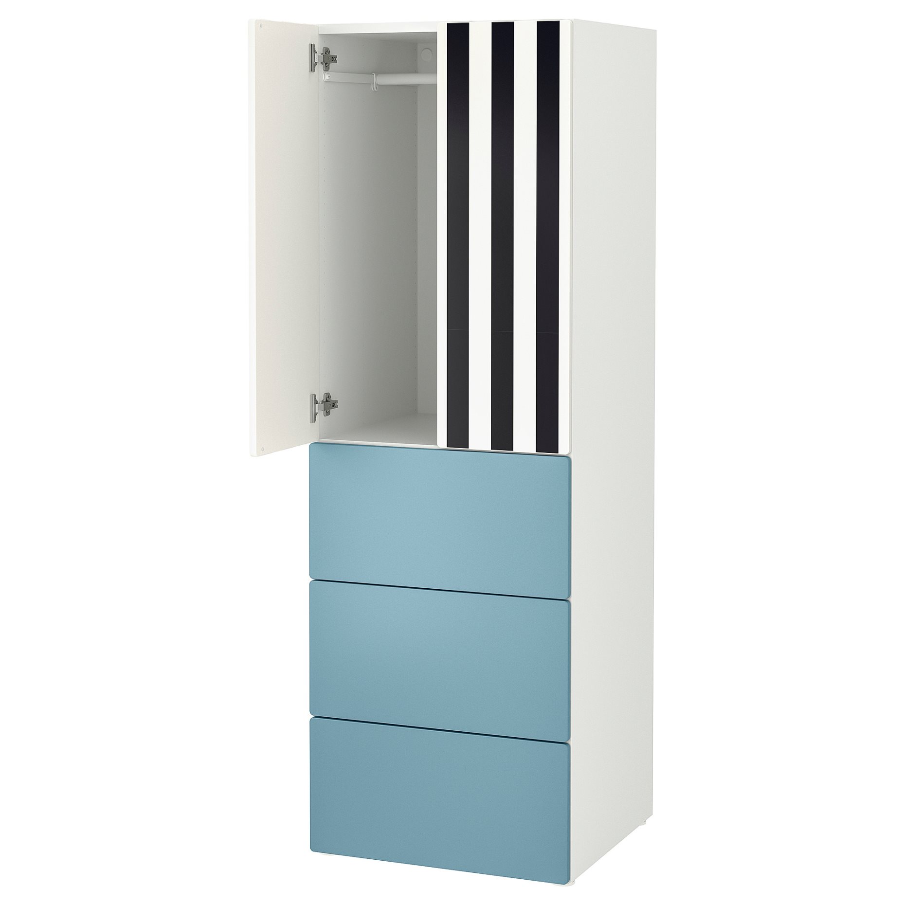 SMASTAD/PLATSA, wardrobe with 3 drawers, 60x57x181 cm, 695.499.16