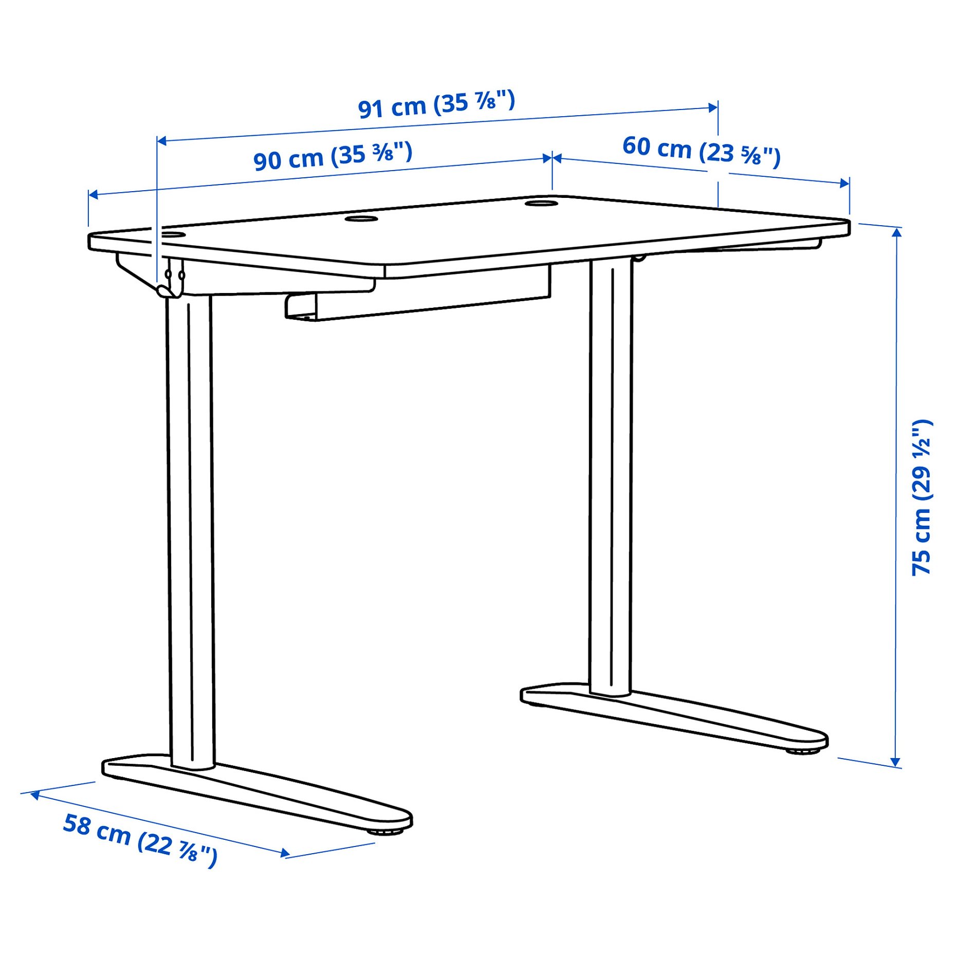 RELATERA, desk combination, 90x60 cm, 695.558.13