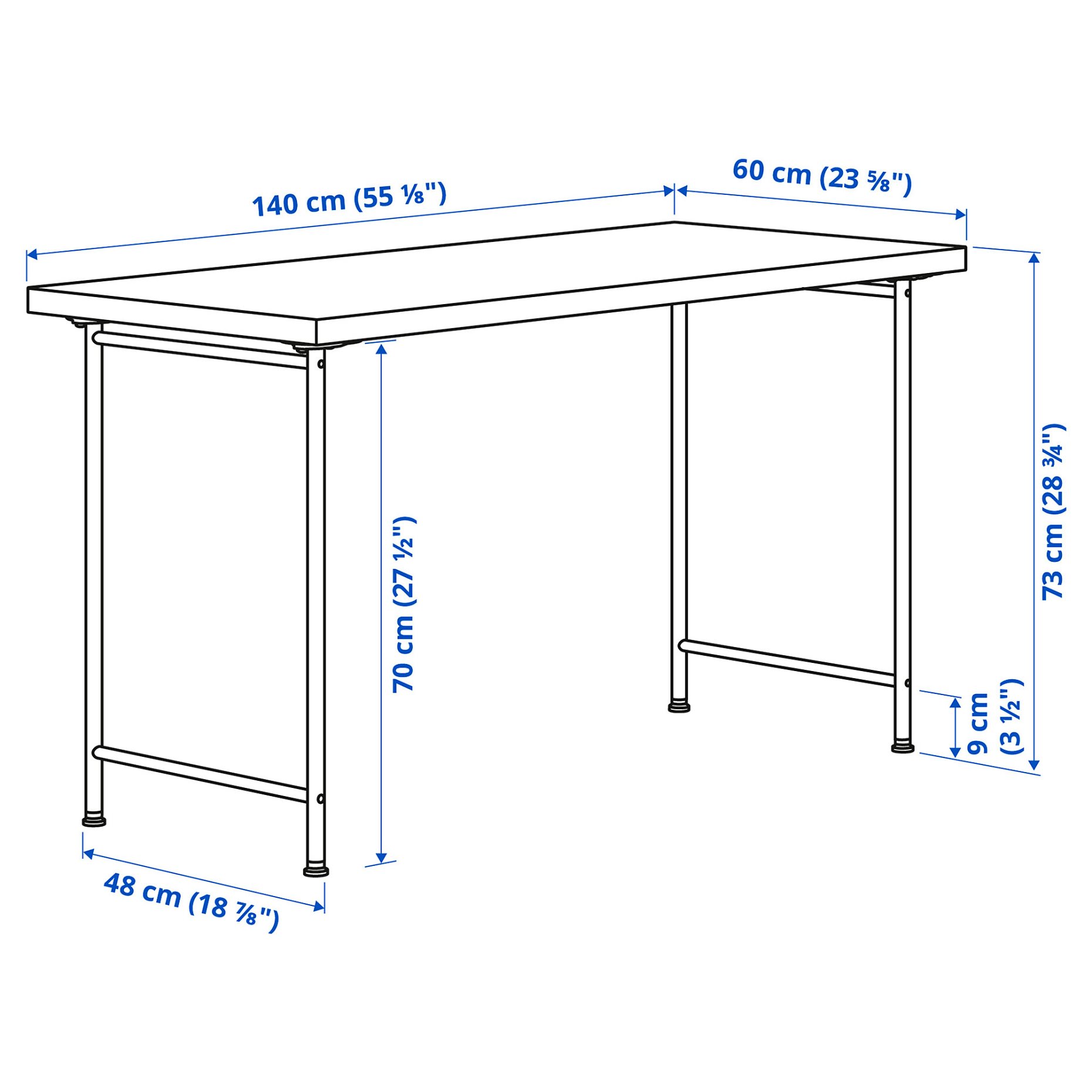 LAGKAPTEN/SPAND, desk, 140x60 cm, 695.636.91
