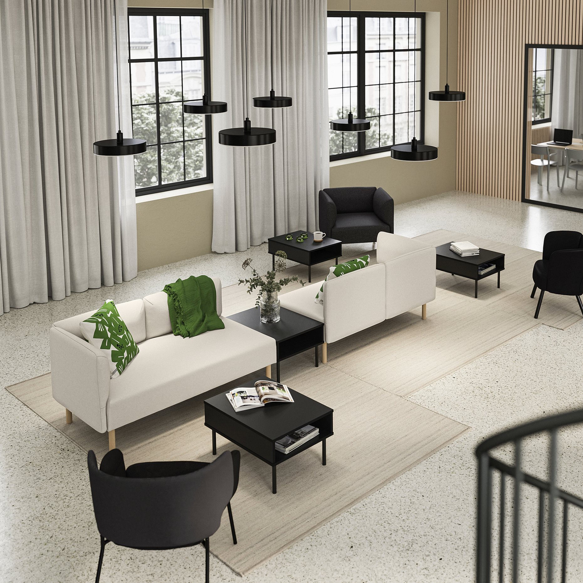 LILLEHEM, 4-seat modular sofa with side table, 695.697.54