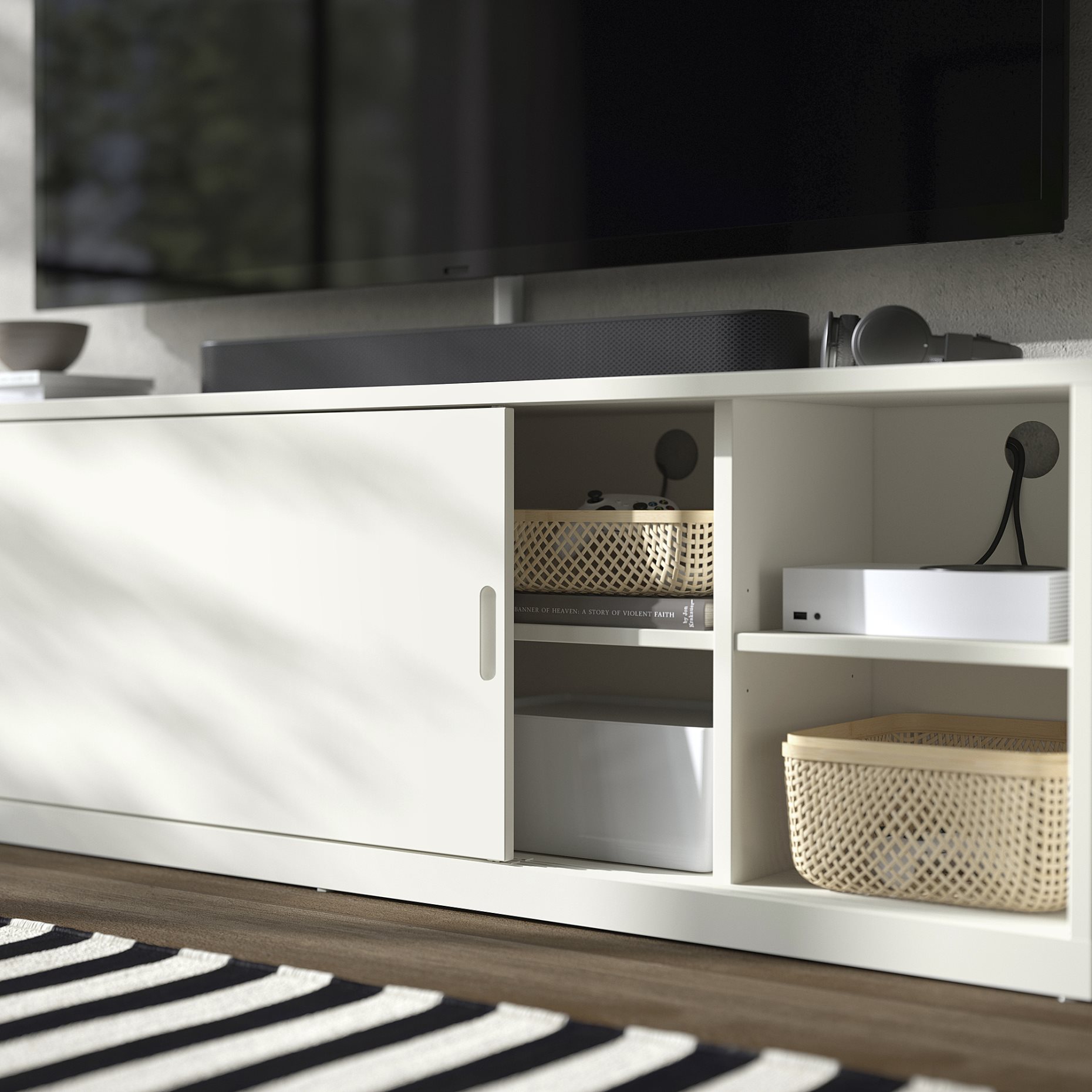 TONSTAD, TV/storage combination with sliding doors, 339x37x116 cm, 695.717.66