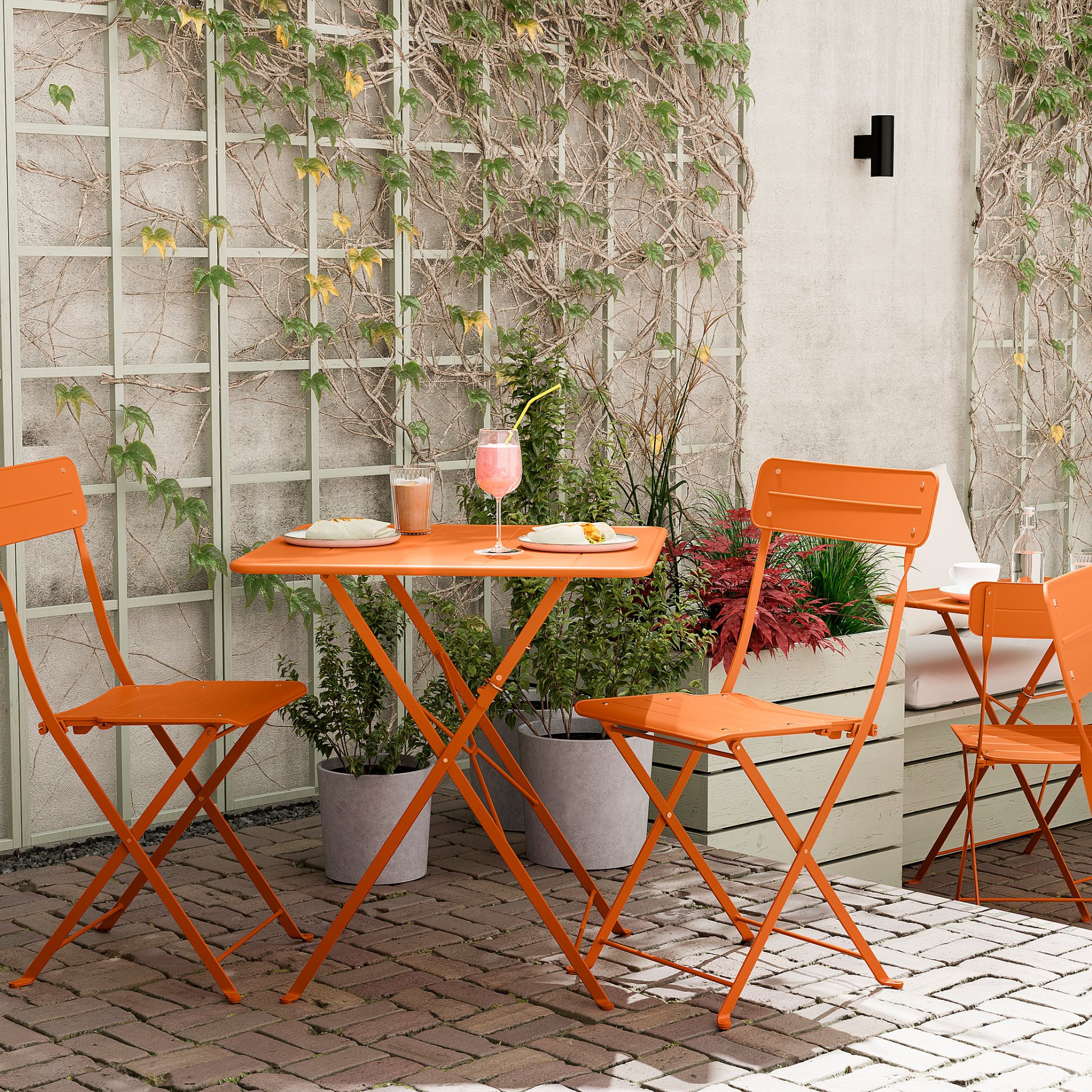 SUNDSÖ, table and 2 folding chairs/outdoor, 65x65 cm, 695.730.20