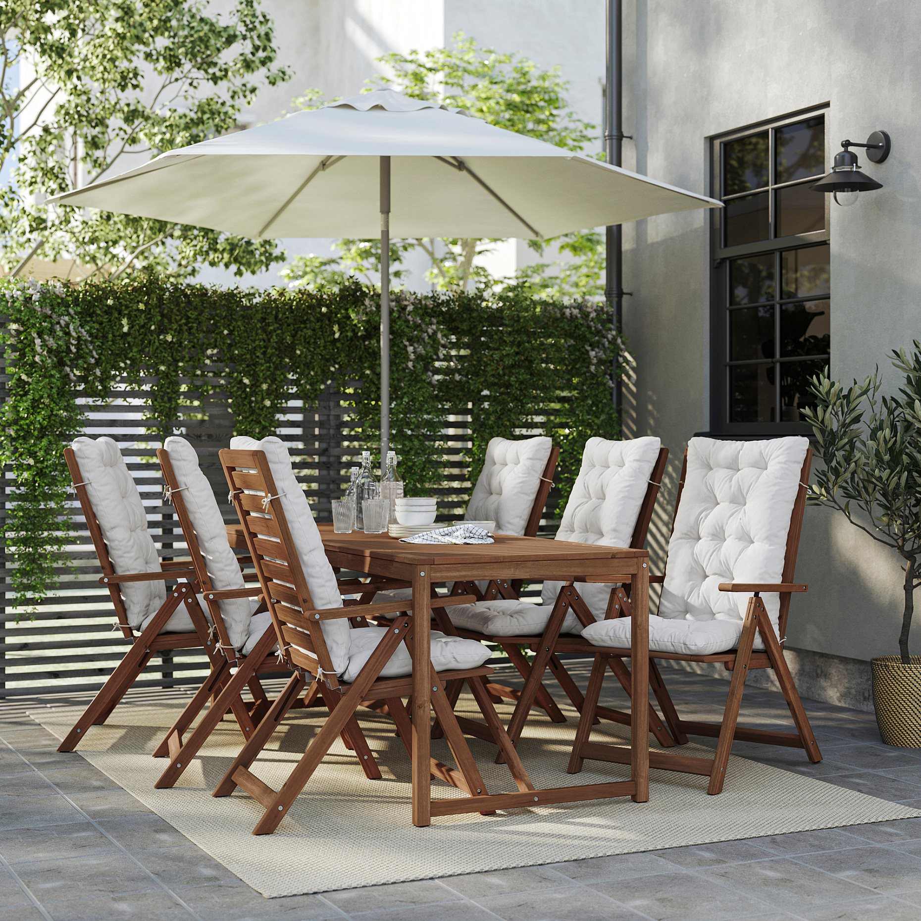 NÄMMARÖ, τραπέζι με 6 καρέκλες με ρυθμιζόμενη πλάτη/εξωτερικού χώρου, 200x75 cm, 695.753.02