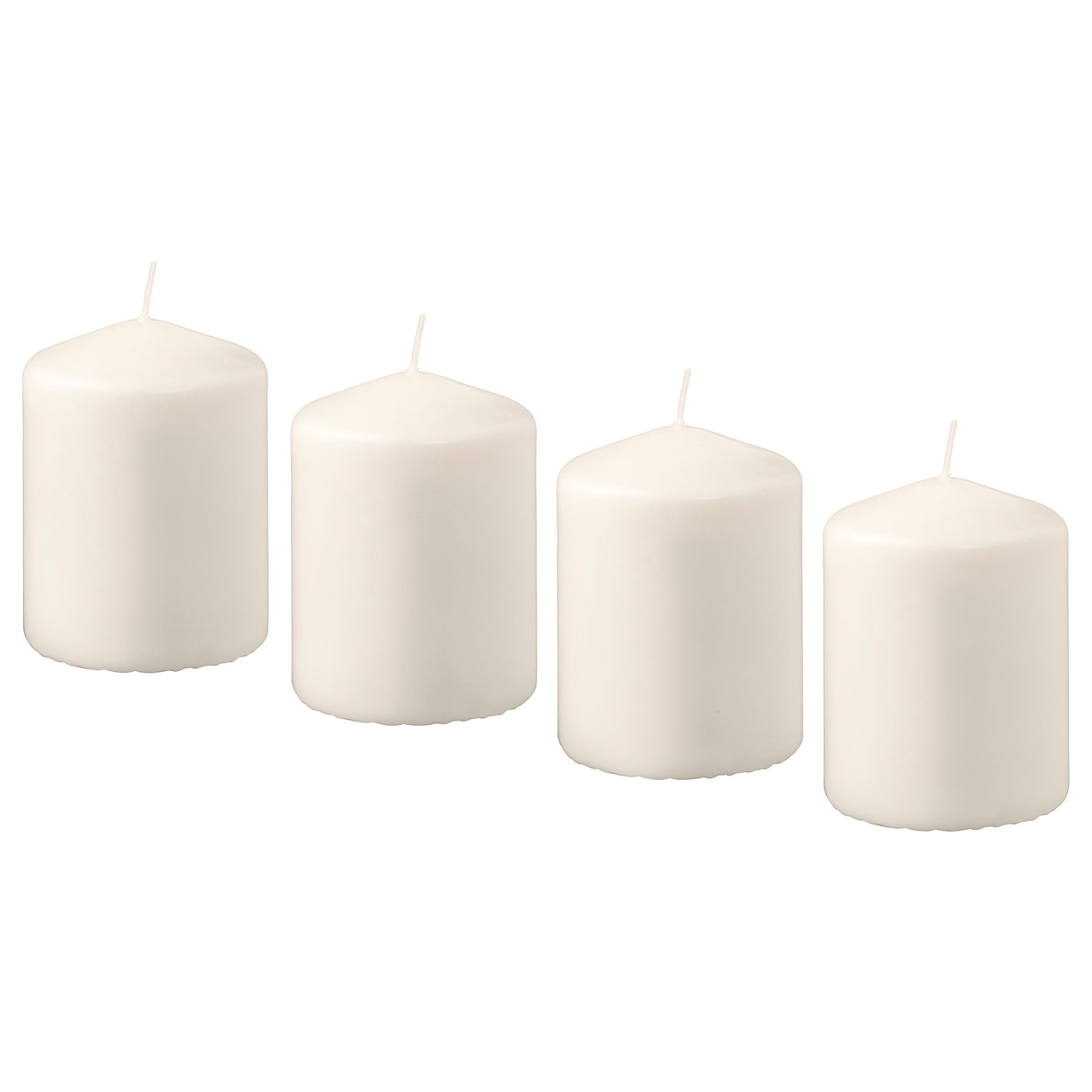 HEMSJÖ, unscented block candle, 4 pack, 701.242.62