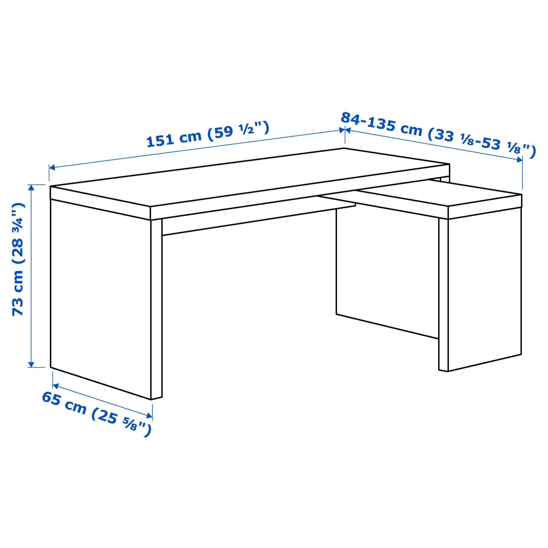 MALM, desk with pull-out panel, 702.141.92