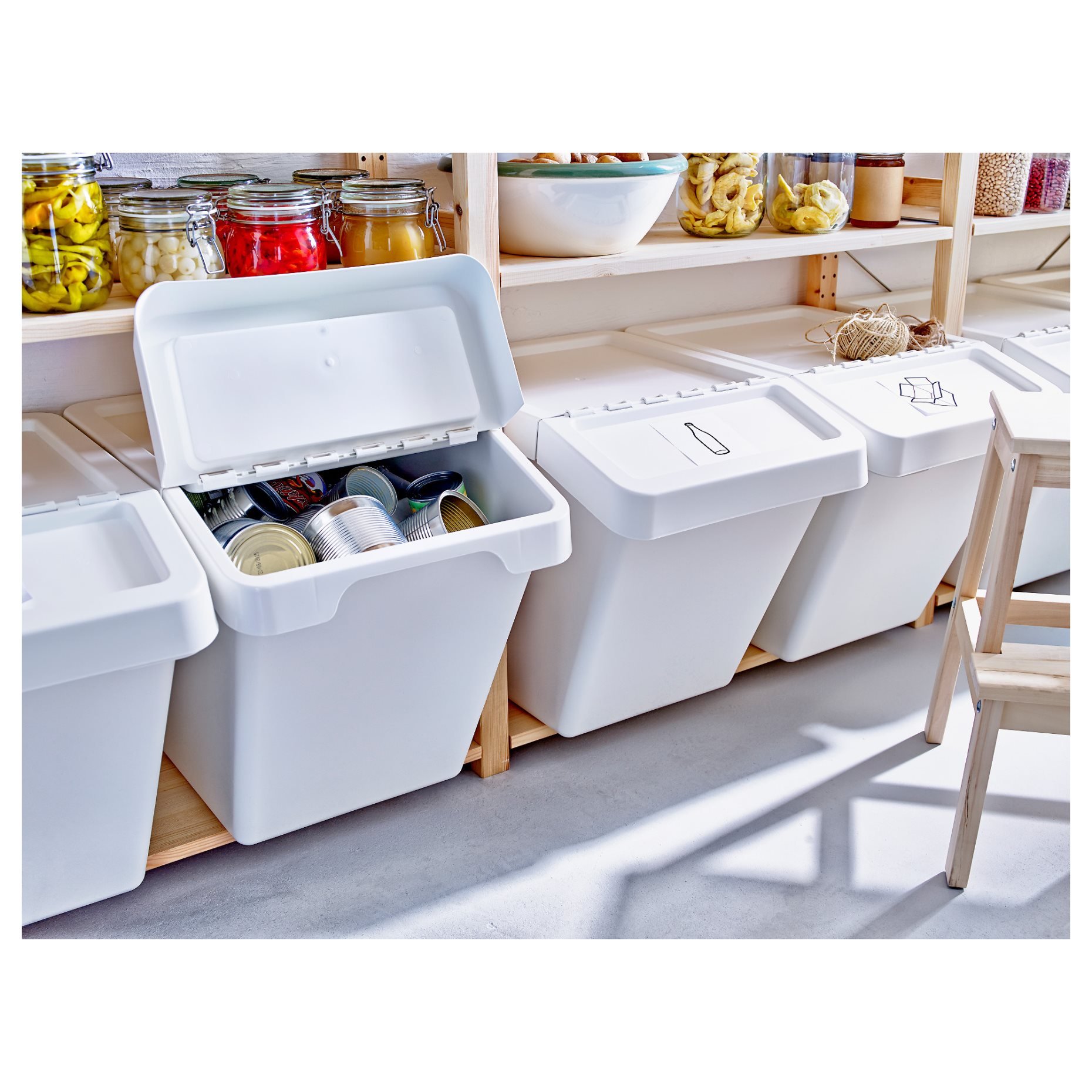 SORTERA, waste sorting bin with lid, 60 l, 702.558.99