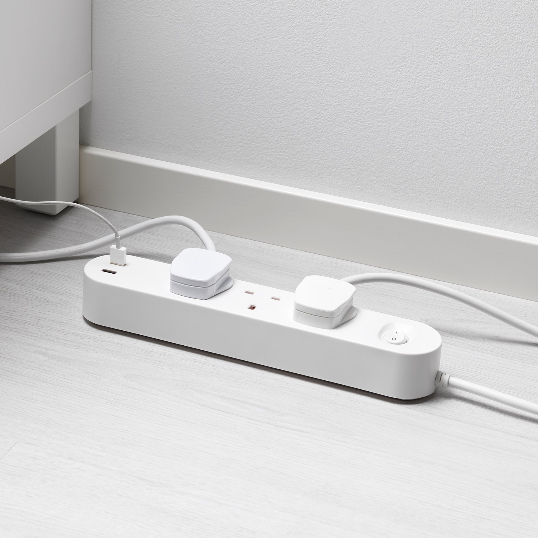 KOPPLA, 3-way socket with 2 USB ports, 3.0 m, 702.809.93