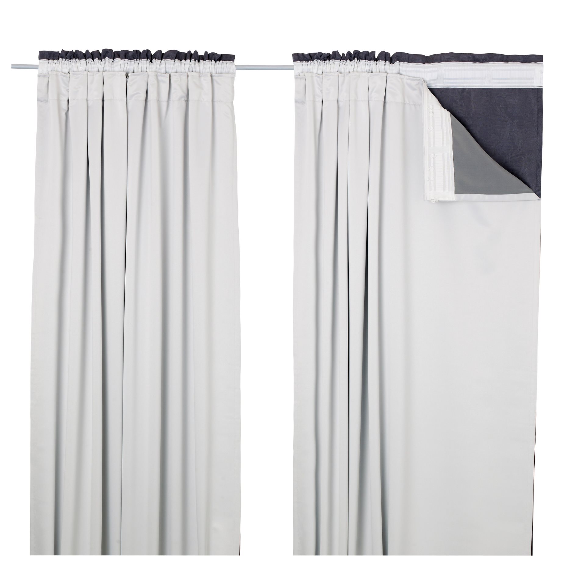 GLANSNÄVA, curtain liners, 1 pair, 702.912.89