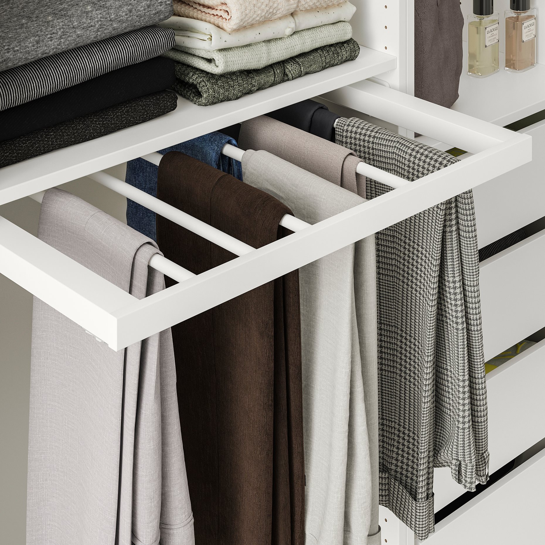 KOMPLEMENT, pull-out trouser hanger, 75x58 cm, 704.465.40