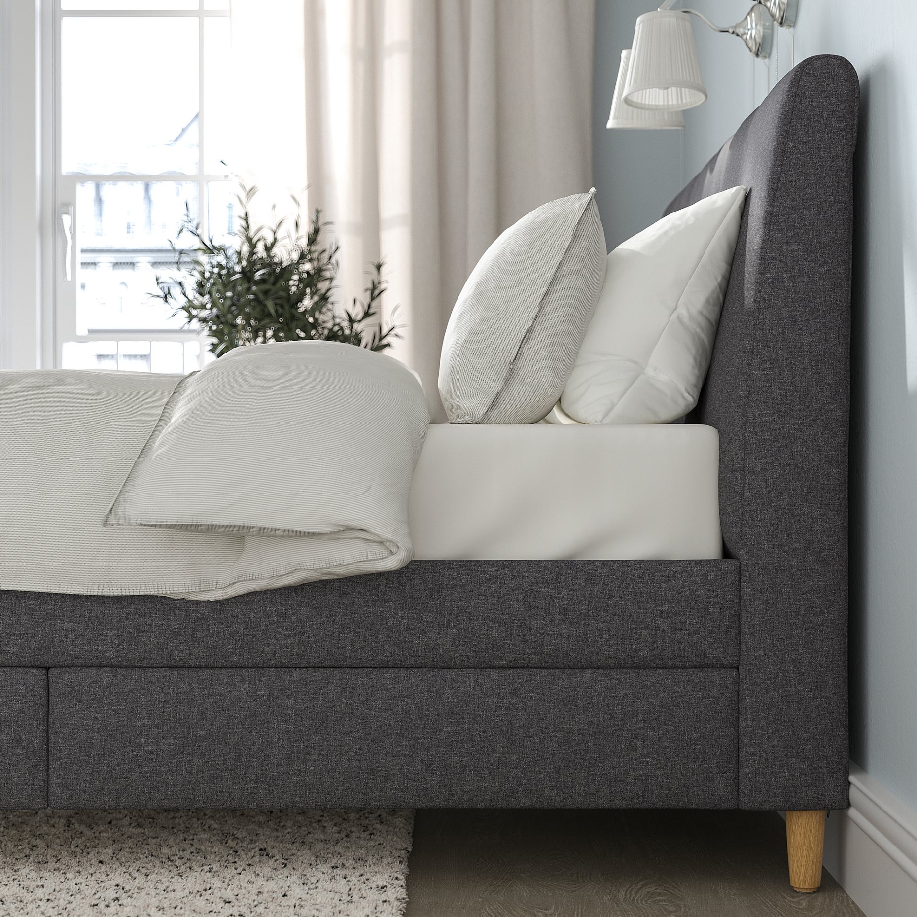 IDANÄS, upholstered storage bed, 180x200 cm, 704.471.82