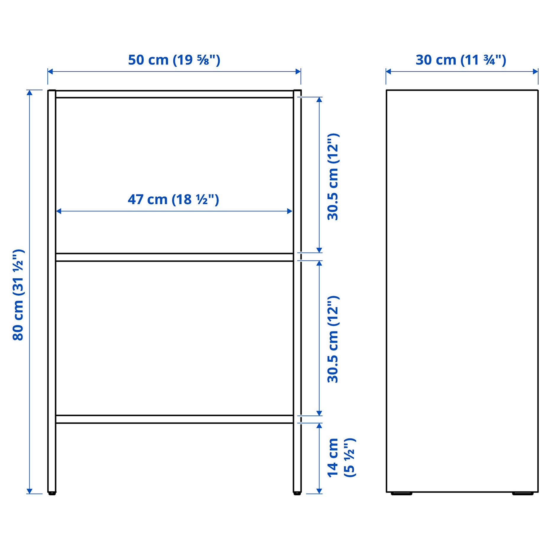 BAGGEBO, bookcase, 50x30x80 cm, 704.811.71