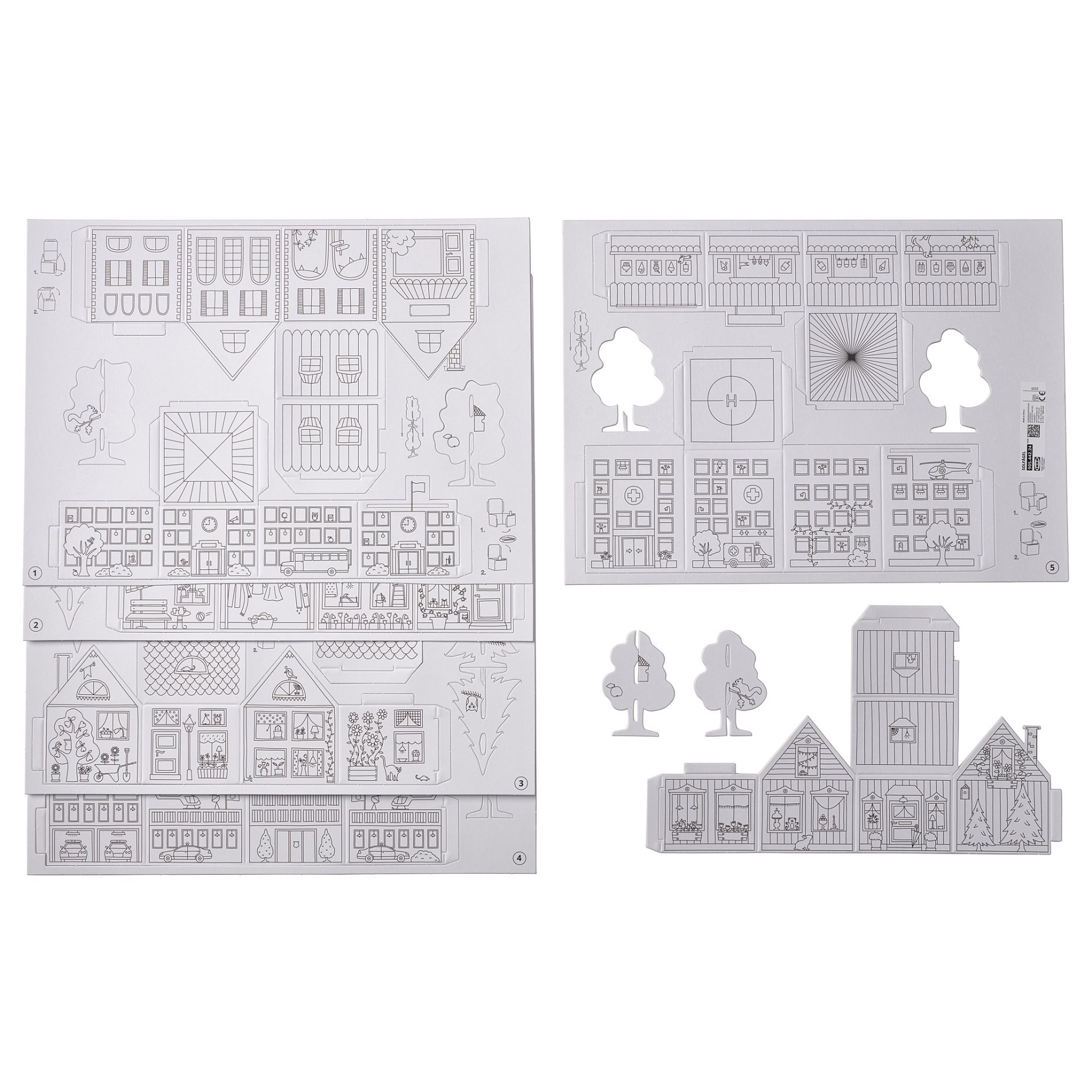 MÅLA, 10-pc cardboard town template set, 704.953.47