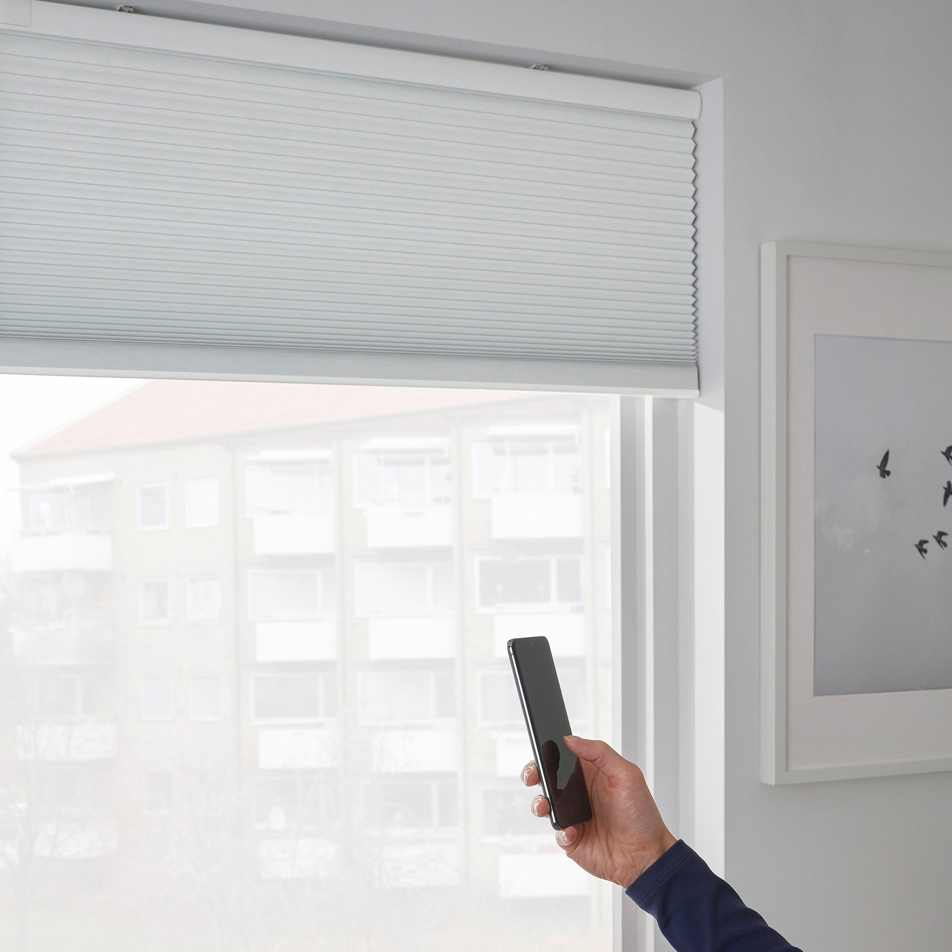 TREDANSEN, block-out cellular blind/smart wireless/battery-operated, 100x195 cm, 705.140.01