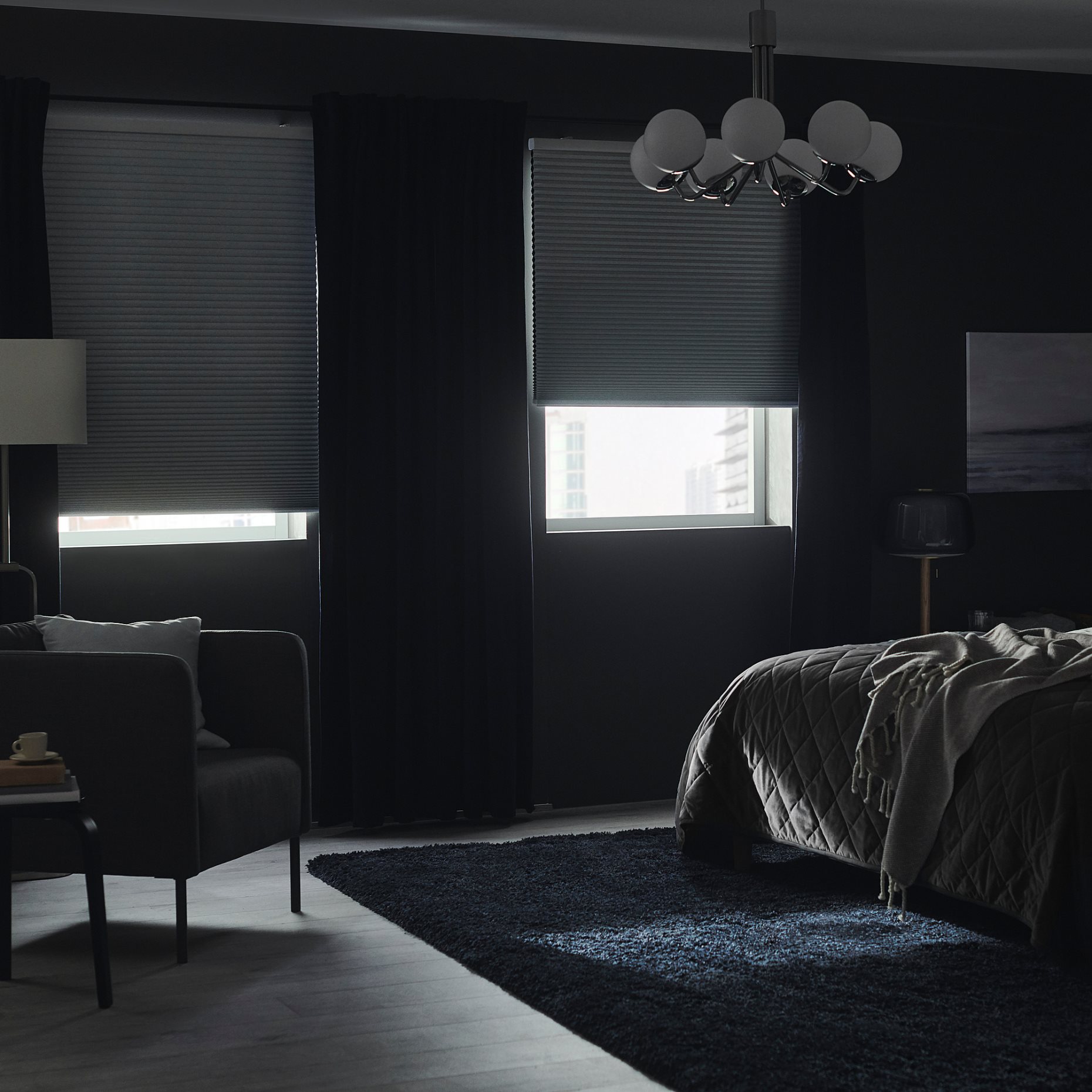 TREDANSEN, block-out cellular blind/smart wireless/battery-operated, 60x195 cm, 705.140.15
