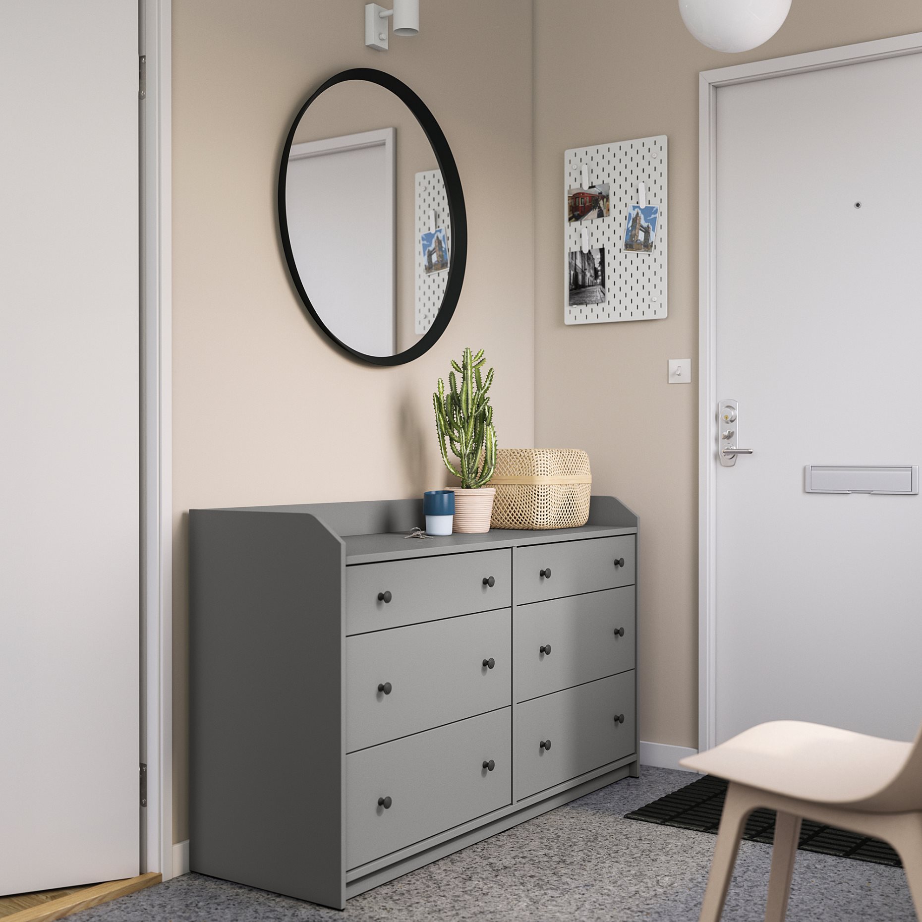 HAUGA, chest of 6 drawers, 138x46x84 cm, 705.815.33