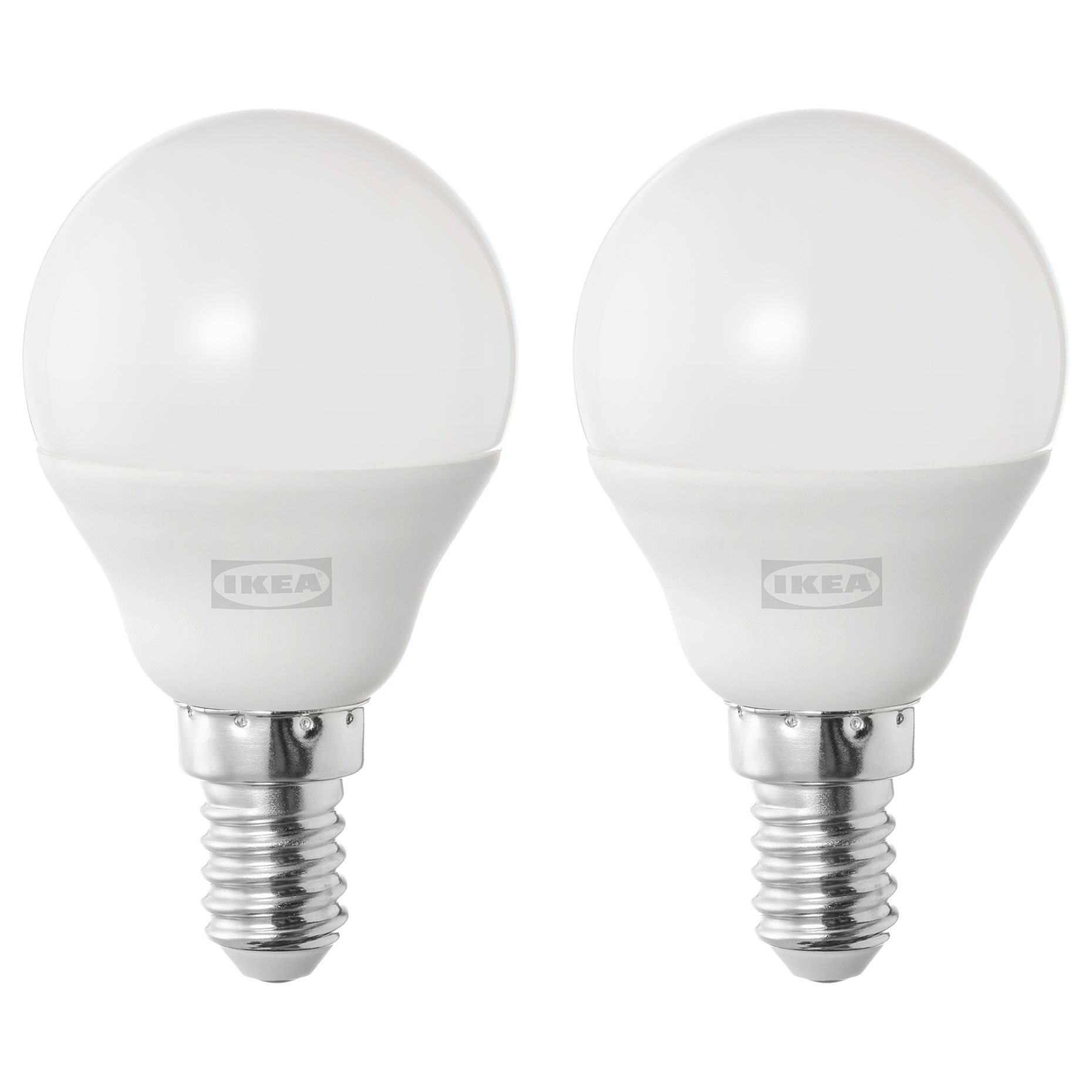 SOLHETTA, LED bulb E14 470 lumen/globe, 2 pack, 705.839.66