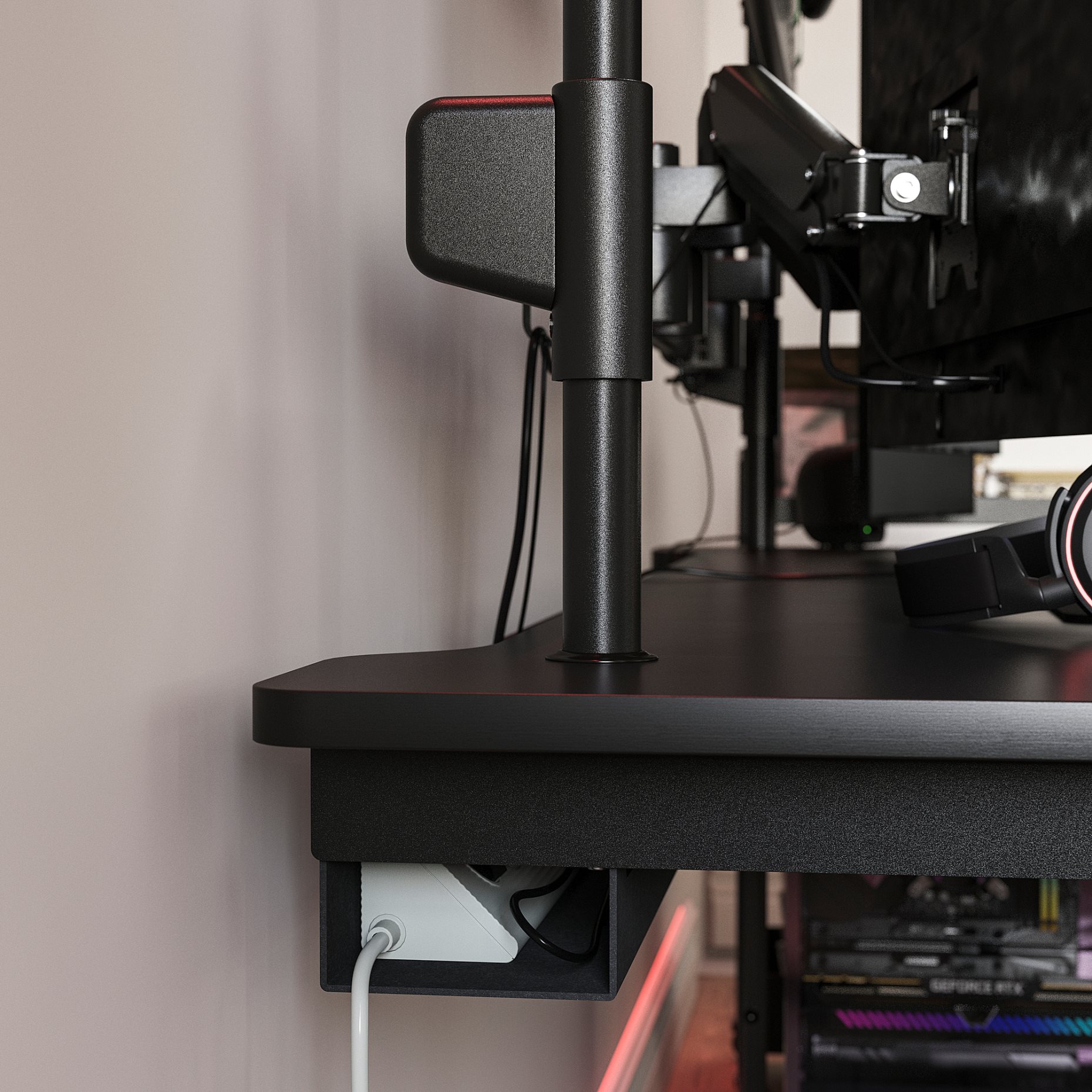 MÅLOMRÅDE, electric gaming desk sit/stand with monitor arms, 180x80 cm, 705.858.09