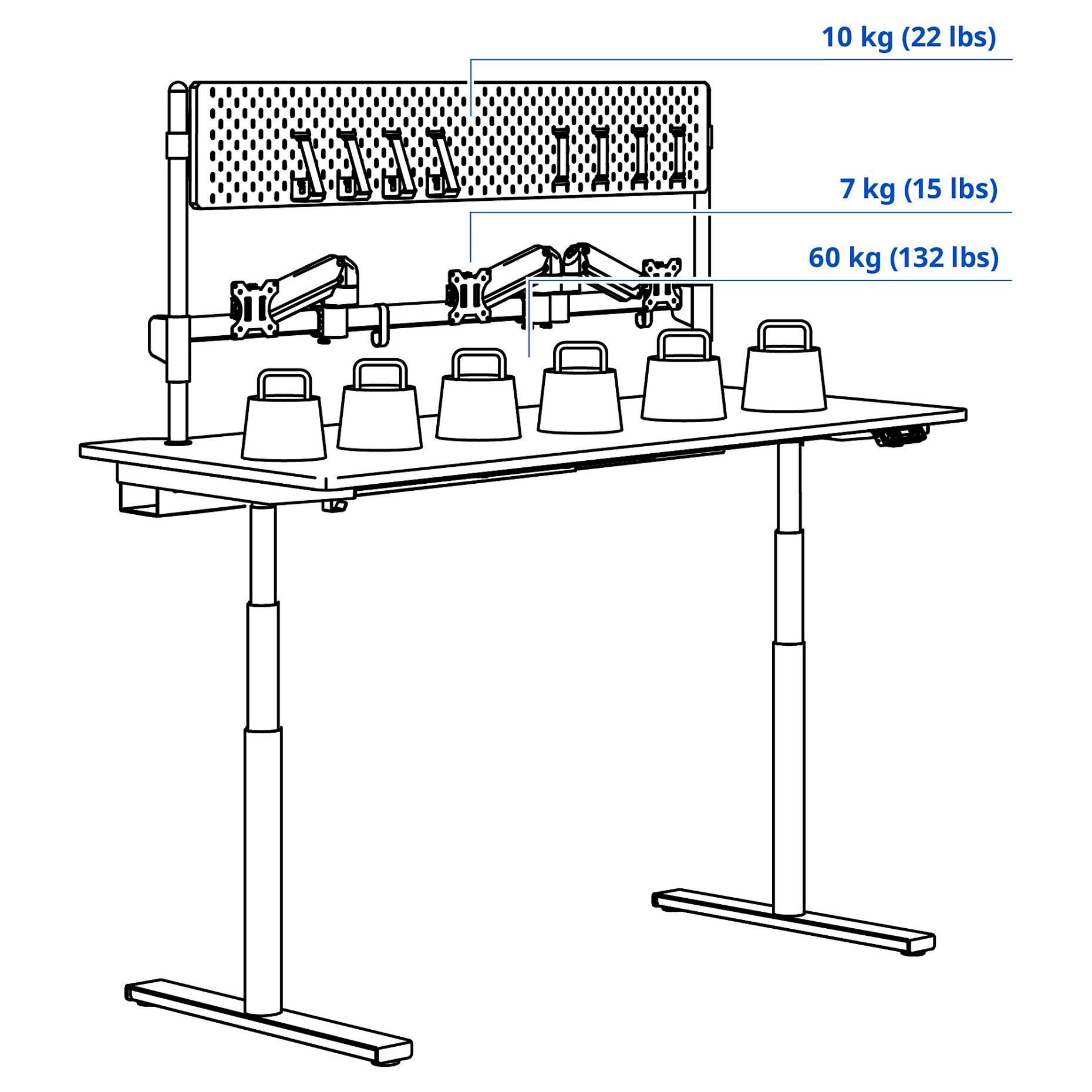 MÅLOMRÅDE, electric gaming desk sit/stand with monitor arms, 180x80 cm, 705.858.09