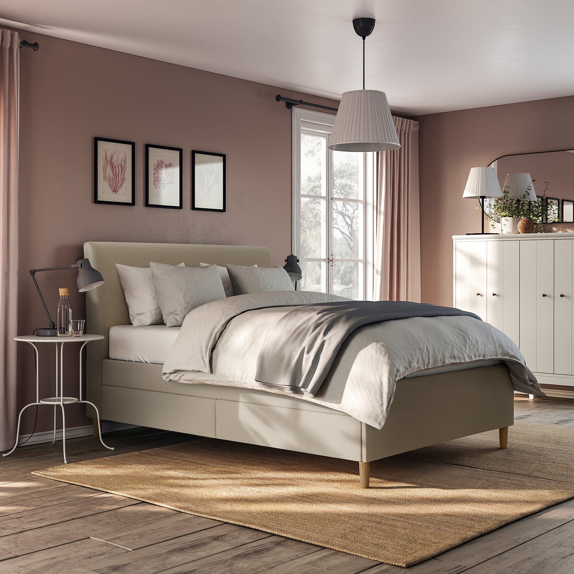 IDANÄS, upholstered storage bed, 140x200 cm, 705.880.92