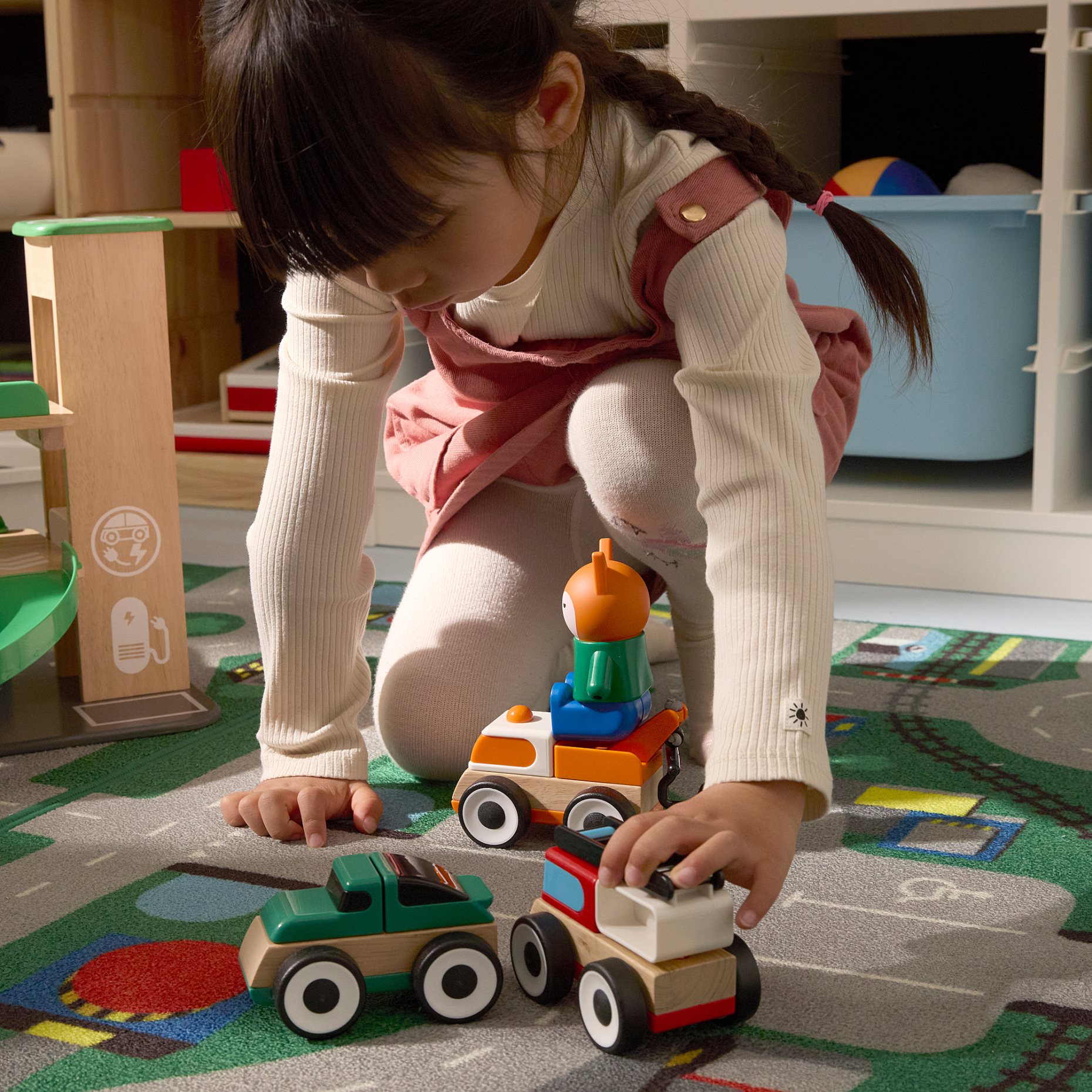 LILLABO, 3-piece vehicle set/fire truck/sports car/tow truck, 705.893.55