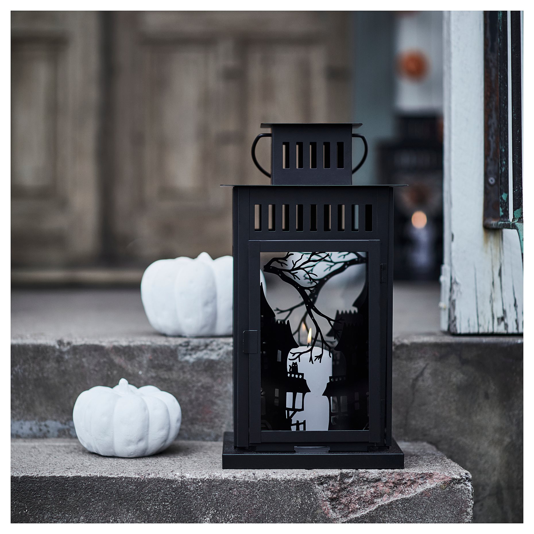 KUSTFYR, lantern for pillar candle, in/out, 44 cm, 705.997.12
