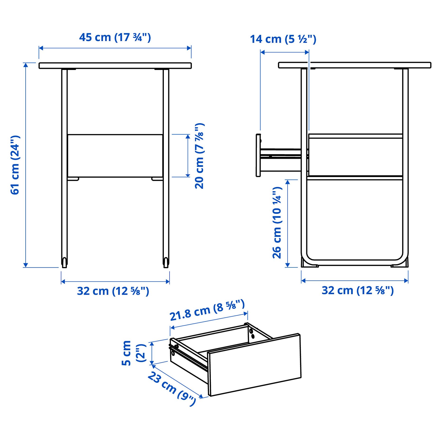 BLANKHÄLLAN, bedside table, 706.209.97