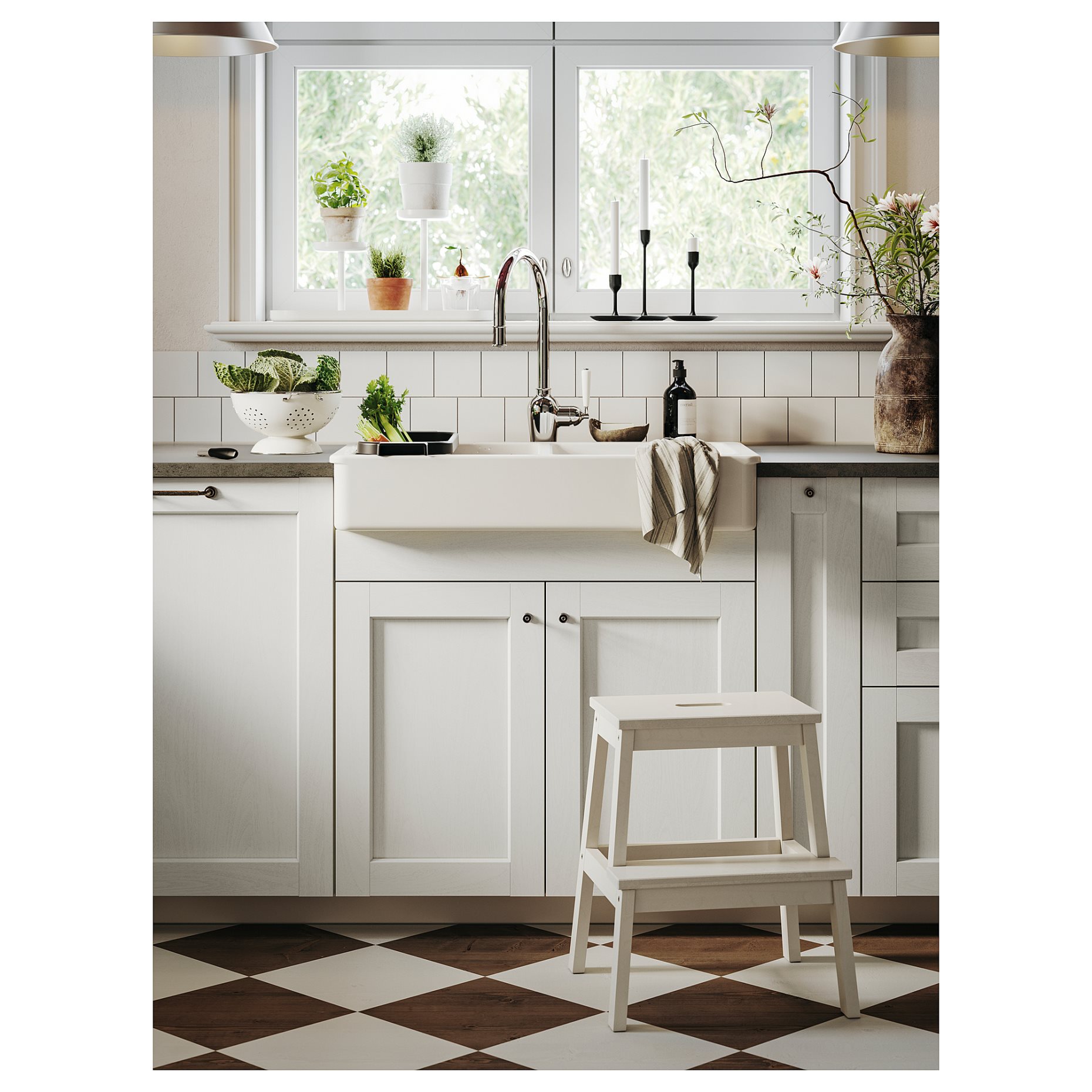 HAVSEN, νεροχύτης με 2 γούρνες και πρόσοψη, 82x48 cm, 792.502.65