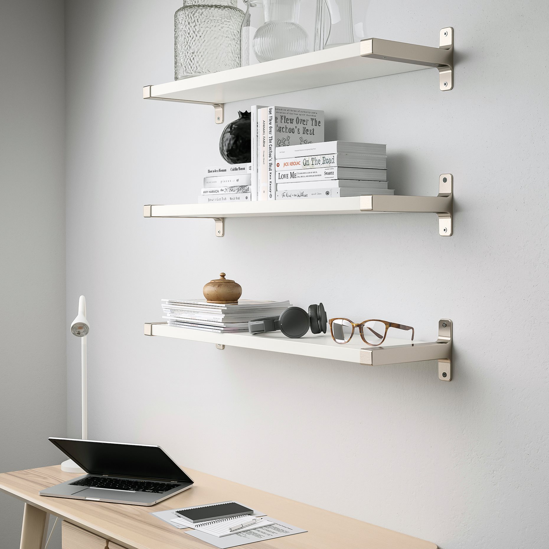 BERGSHULT/GRANHULT, wall shelf combination, 80x20 cm, 792.910.82