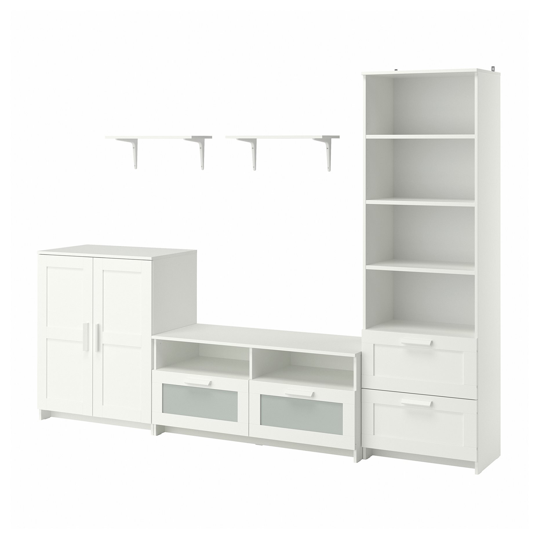 BRIMNES/BURHULT, TV storage combination, 258x41x190 cm, 793.986.72