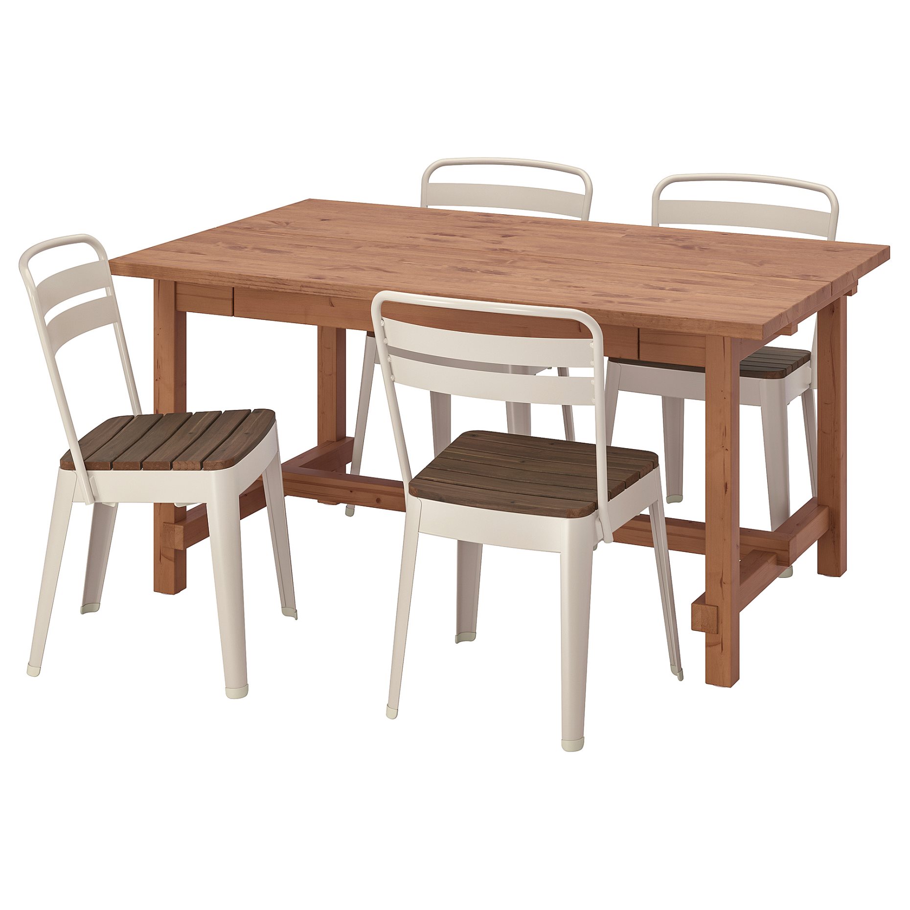 NORDVIKEN/NORRM, table and 4 chairs, 152/223x95 cm, 794.261.80