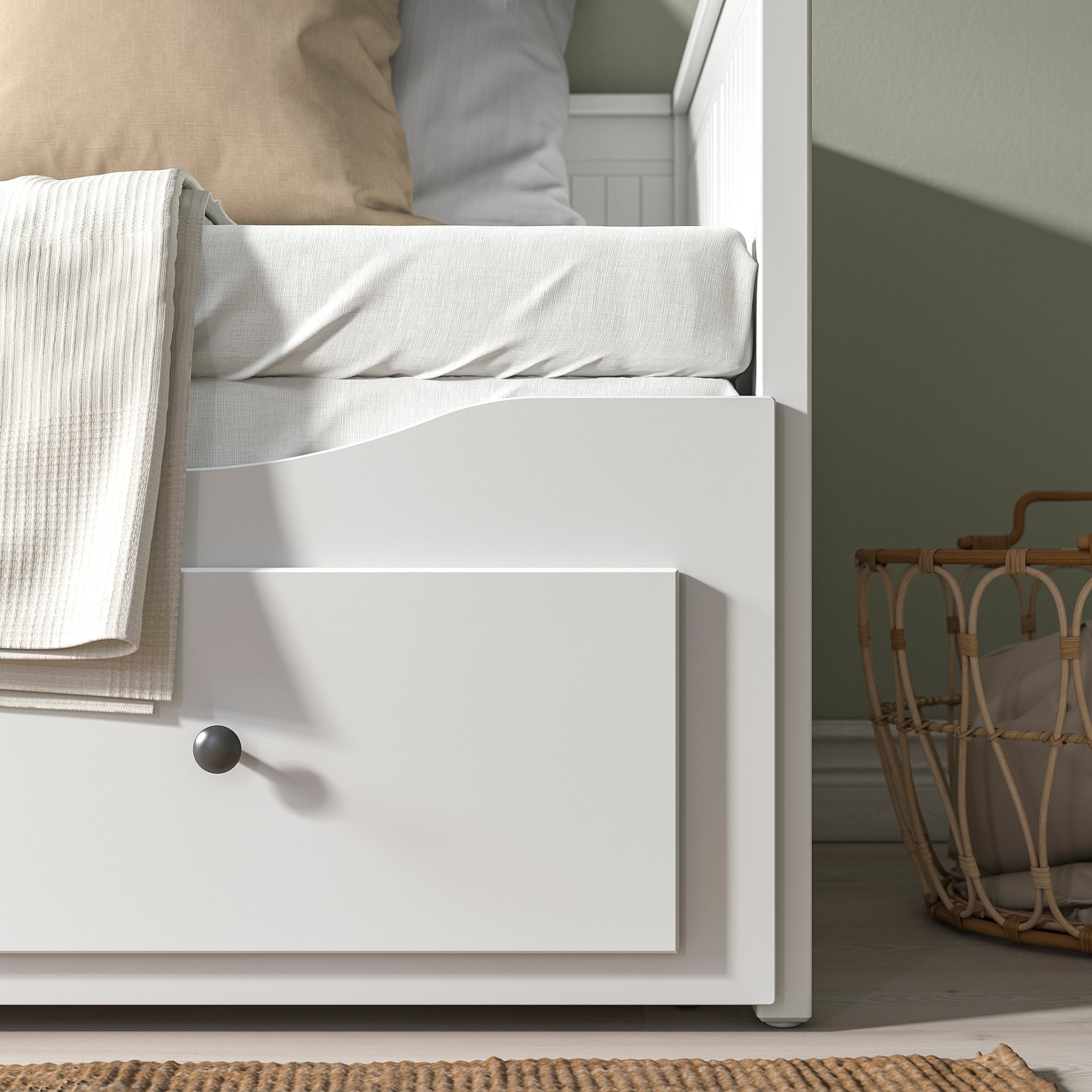 HEMNES, κρεβάτι επισκέπτη day bed 3 συρτάρια/2 στρώματα, 80x200 cm, 794.281.17