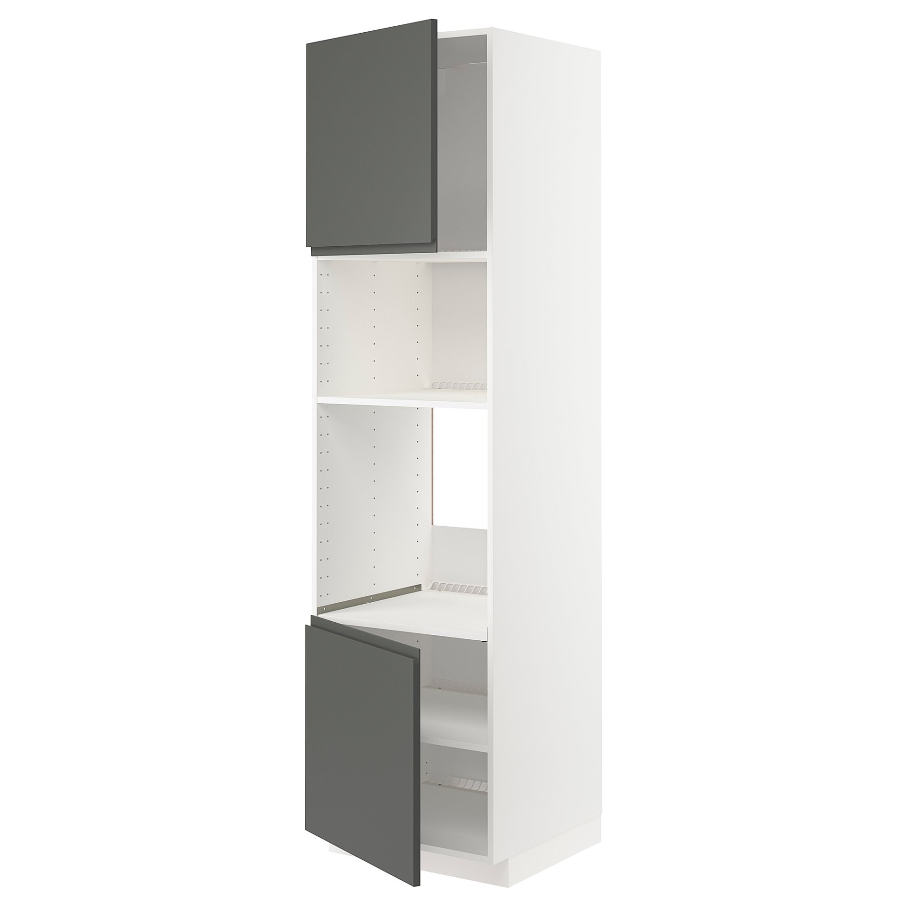 METOD, high cabinet for oven/microwave with 2 doors/shelves, 60x60x220 cm, 794.542.72
