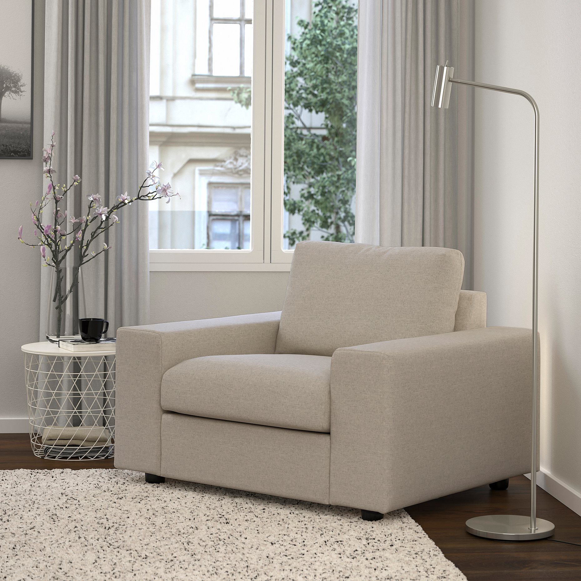 VIMLE, armchair with wide armrests, 794.771.79