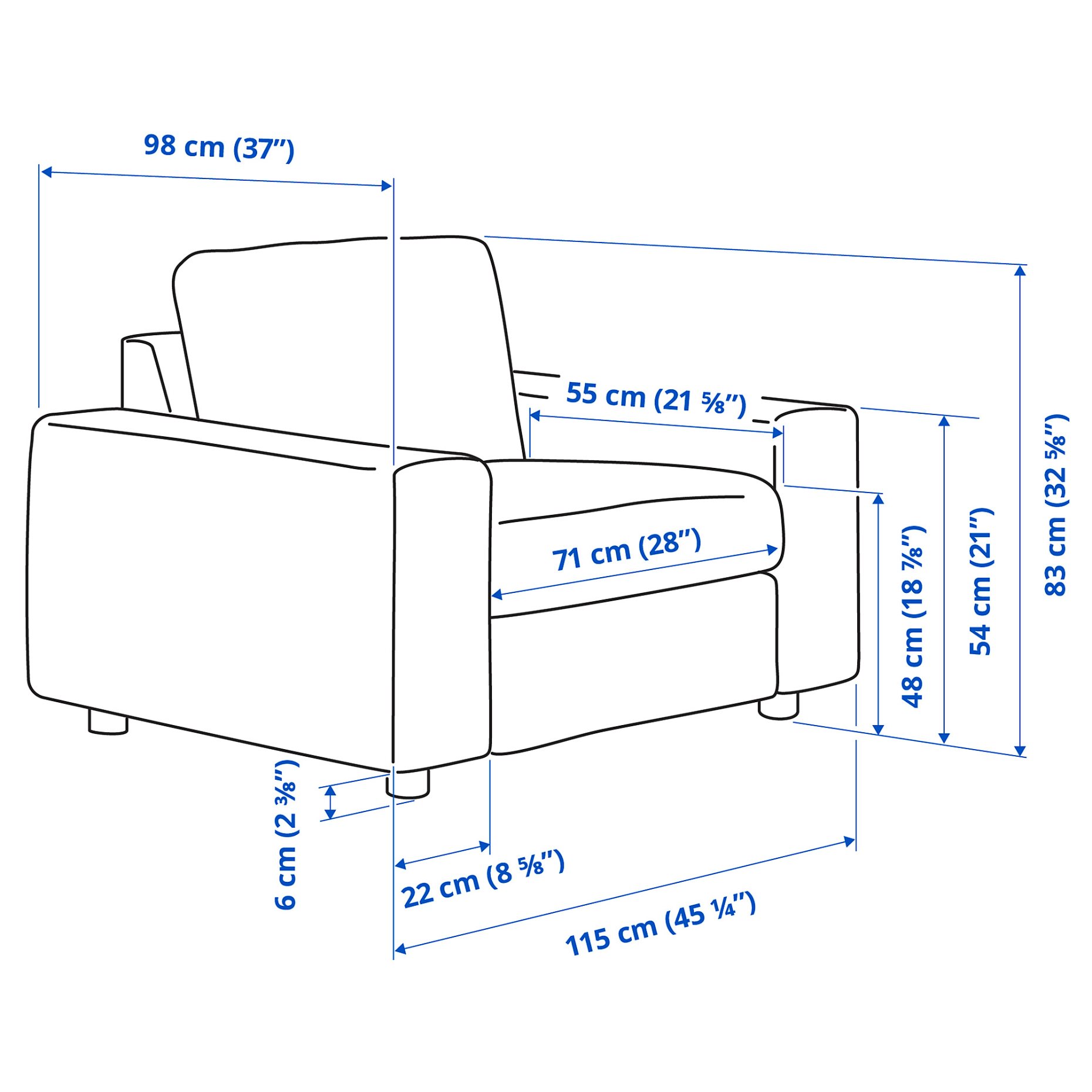 VIMLE, armchair with wide armrests, 794.771.79