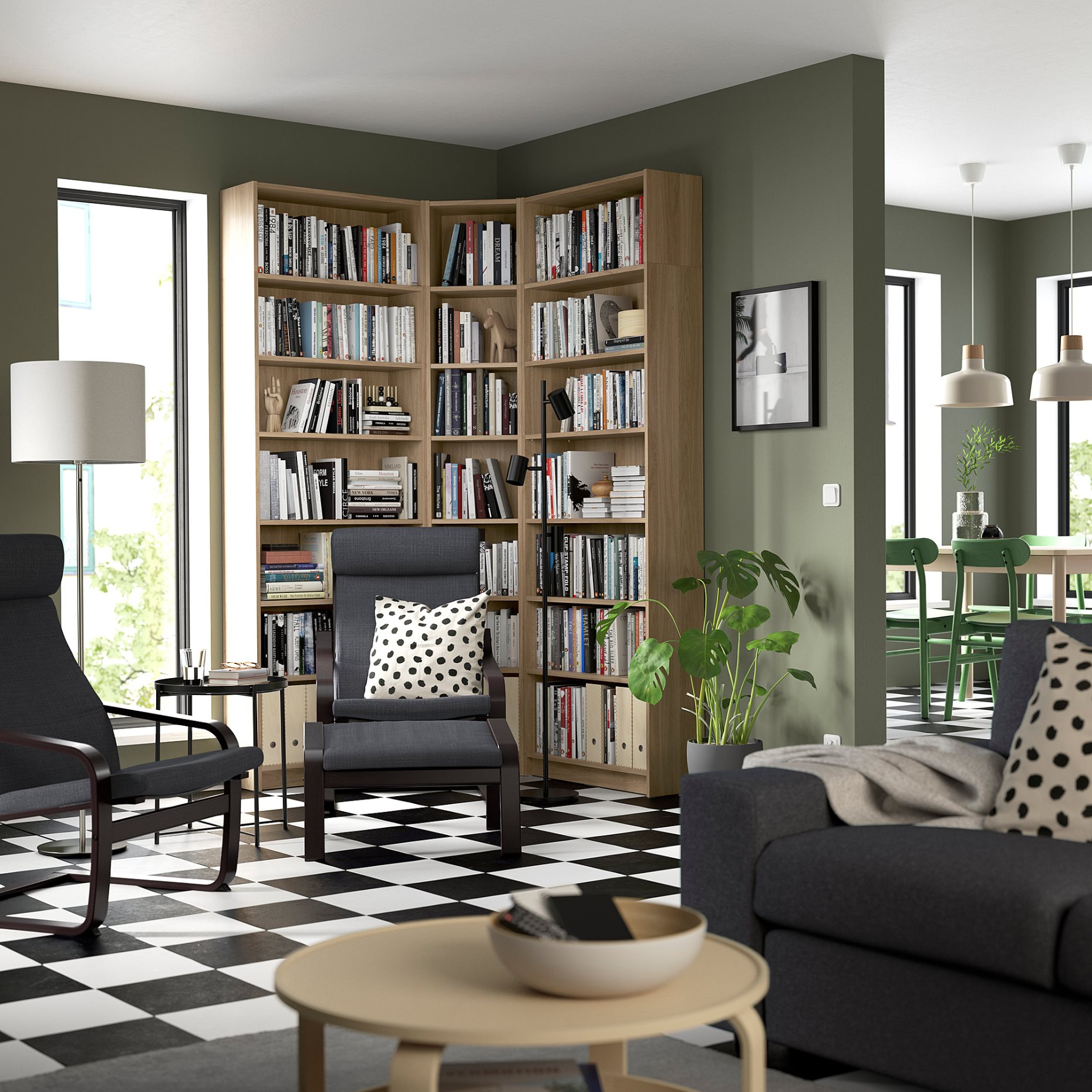 BILLY, bookcase corner combination with height extension units, 136/136x28x237 cm, 794.835.52