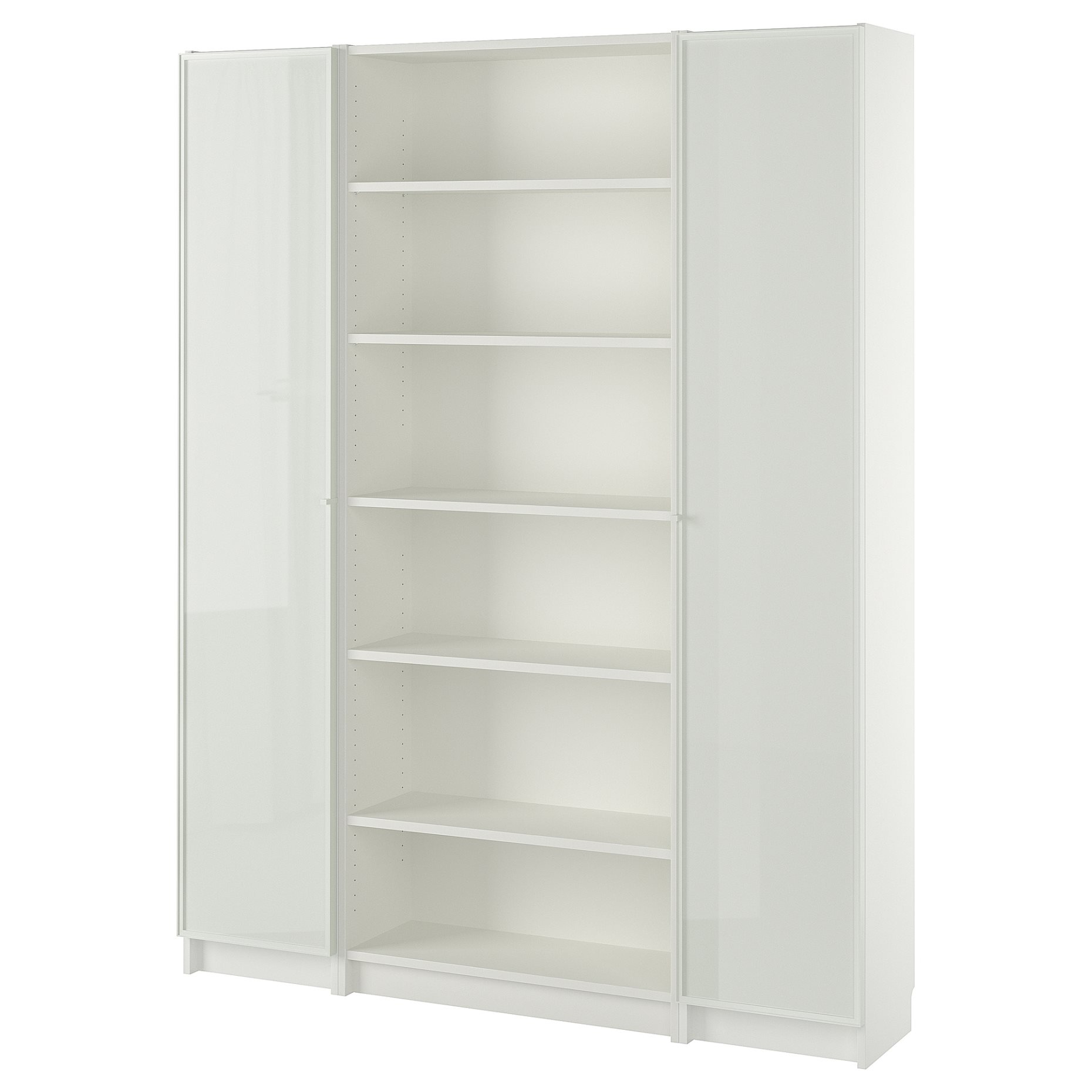 BILLY/HOGBO, bookcase combination with glass doors, 160x202 cm, 794.836.65