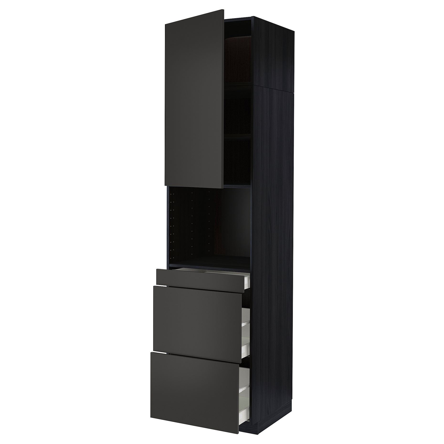 METOD/MAXIMERA, high cabinet for microwave combi with door/3 drawers, 60x60x240 cm, 794.977.85