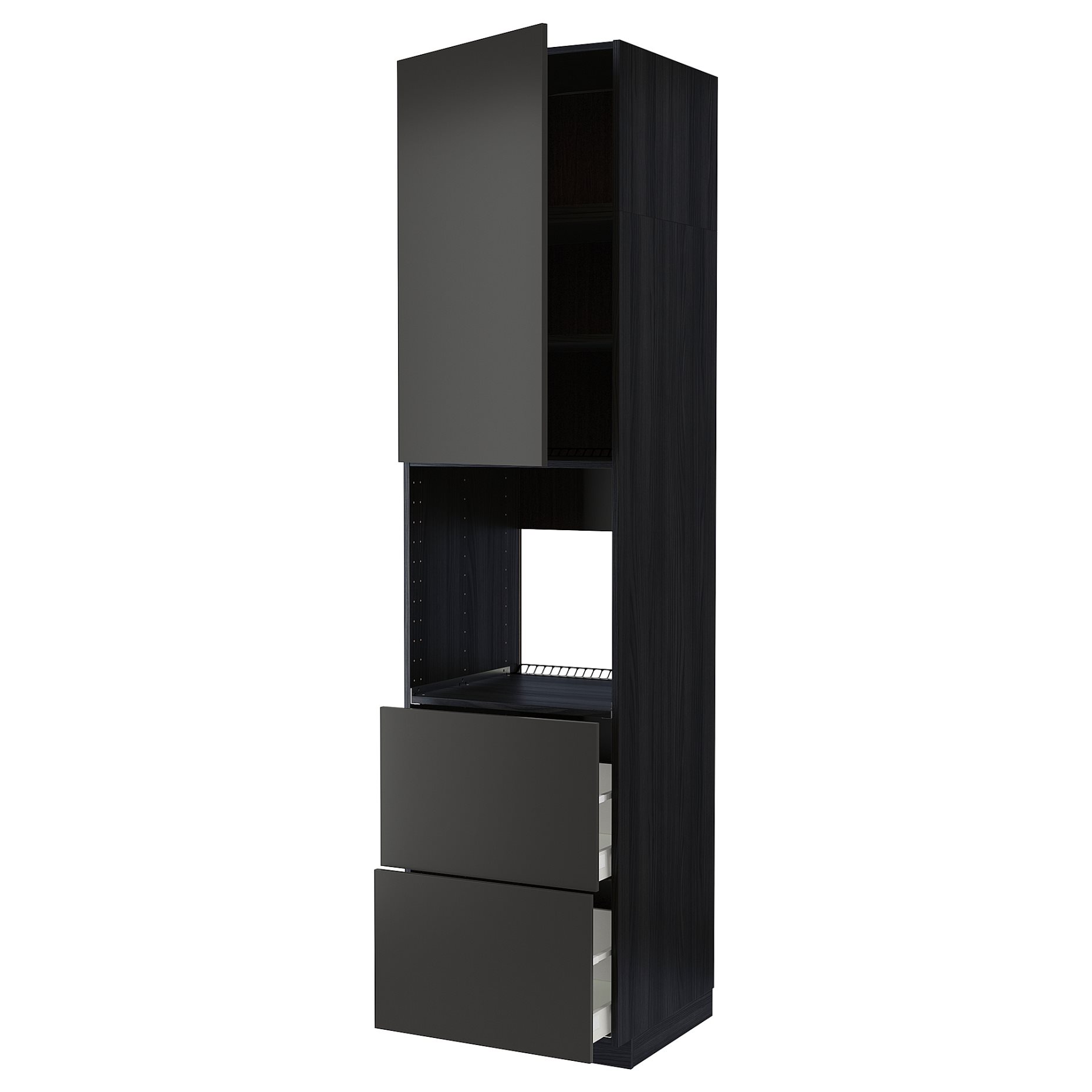 METOD/MAXIMERA, high cabinet for oven with door/2 drawers, 60x60x240 cm, 794.984.12