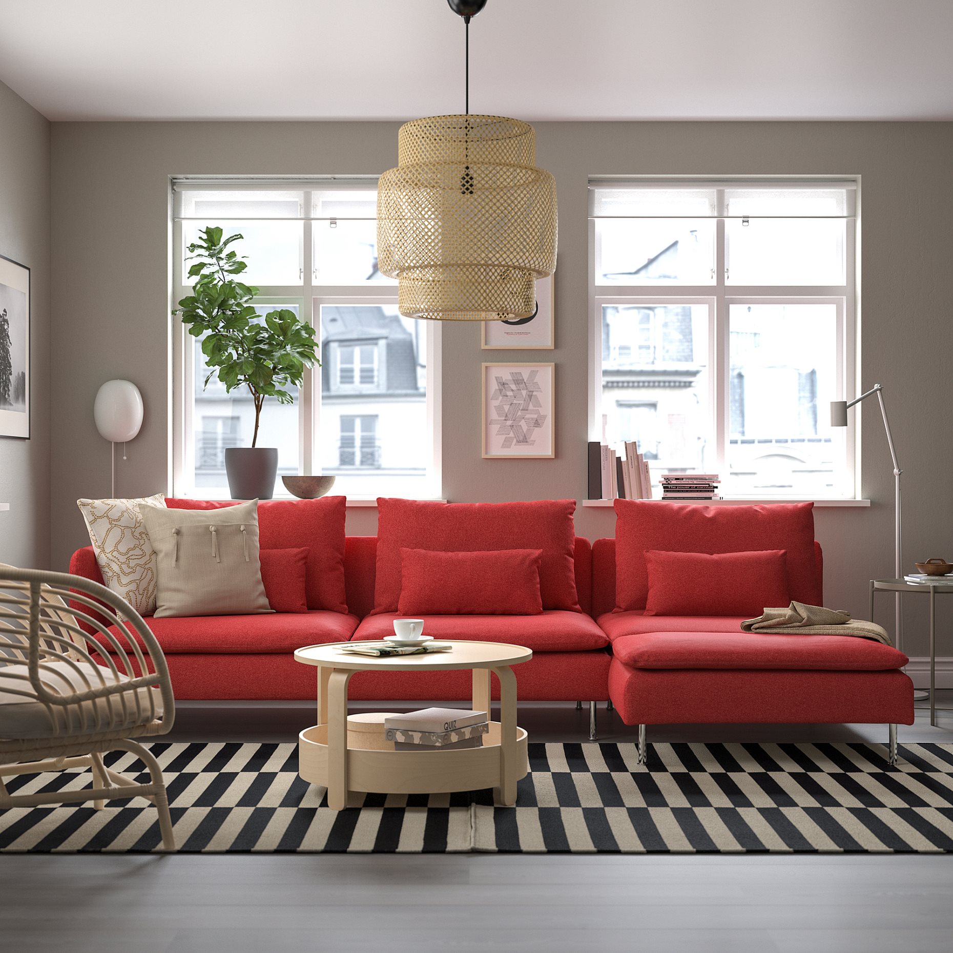 SÖDERHAMN, 4-seat sofa with chaise longue and open end, 795.144.74
