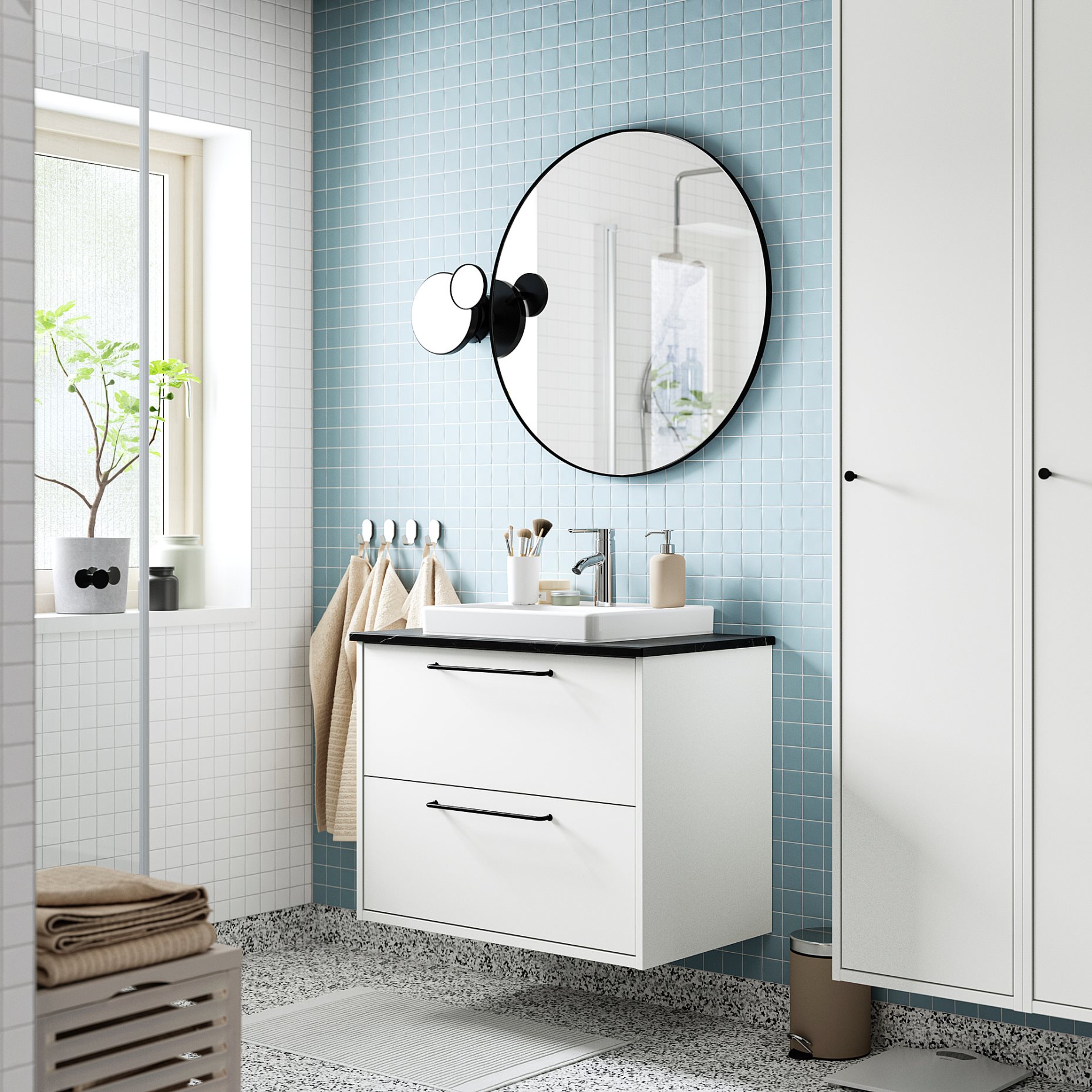 HAVBACK/ORRSJON, wash-stand with drawers/wash-basin/tap, 82x49x71 cm, 795.213.75