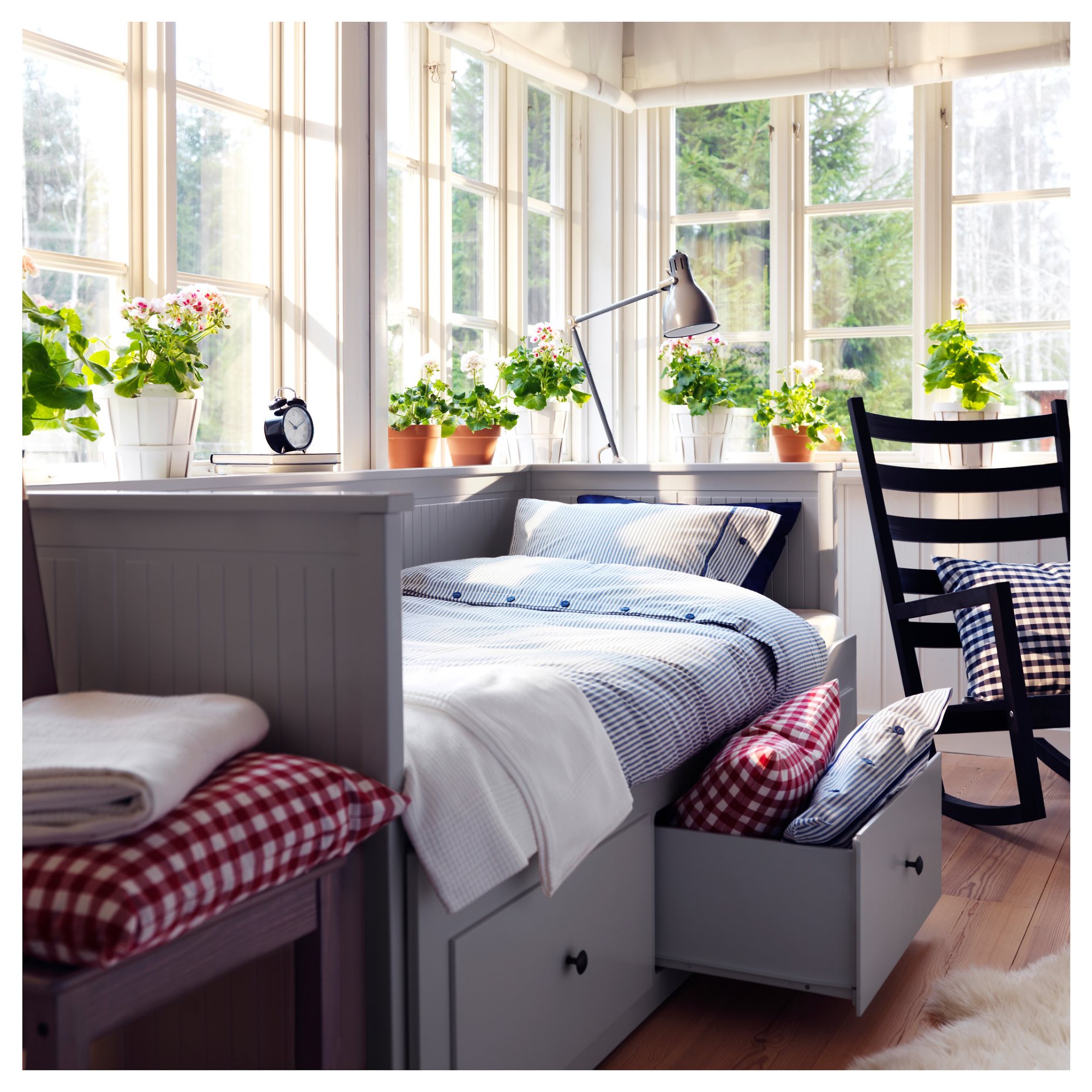 HEMNES, κρεβάτι επισκέπτη day bed 3 συρτάρια/2 στρώματα, 80x200 cm, 795.214.79