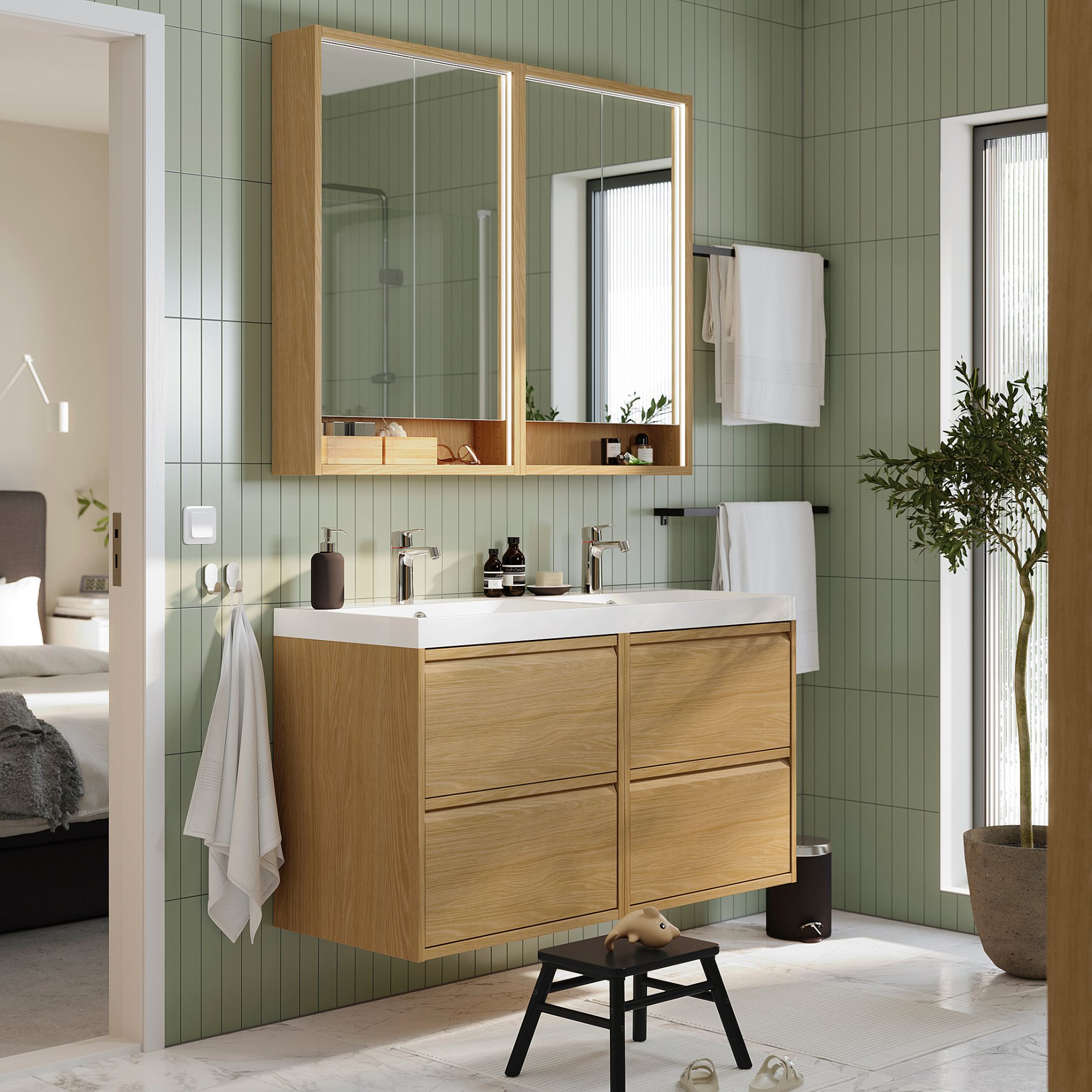 ANGSJON/BACKSJON, wash-stand/wash-basin/taps, 122x49x69 cm, 795.285.36