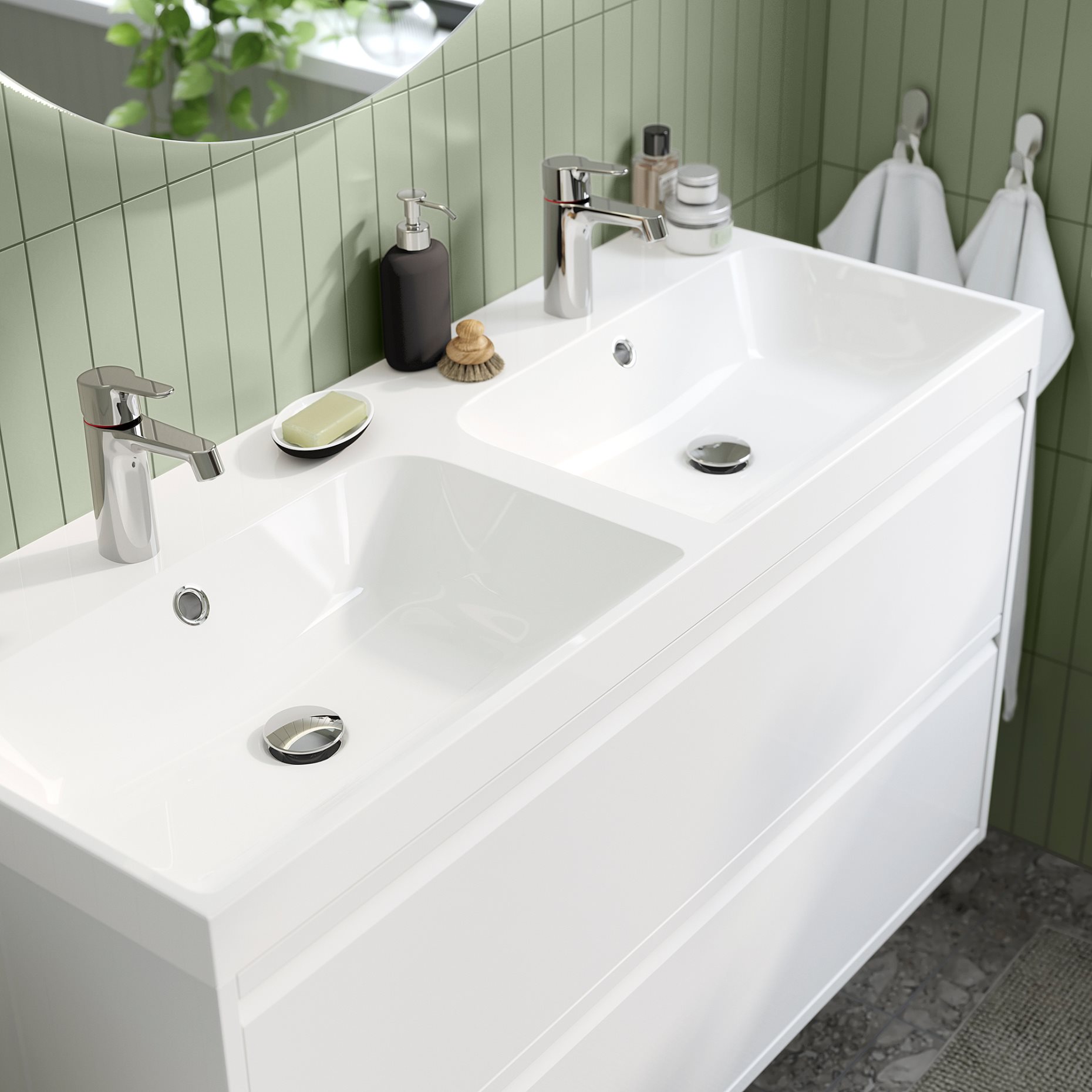 ANGSJON/BACKSJON, wash-stand/wash-basin/taps, 122x49x69 cm, 795.285.36