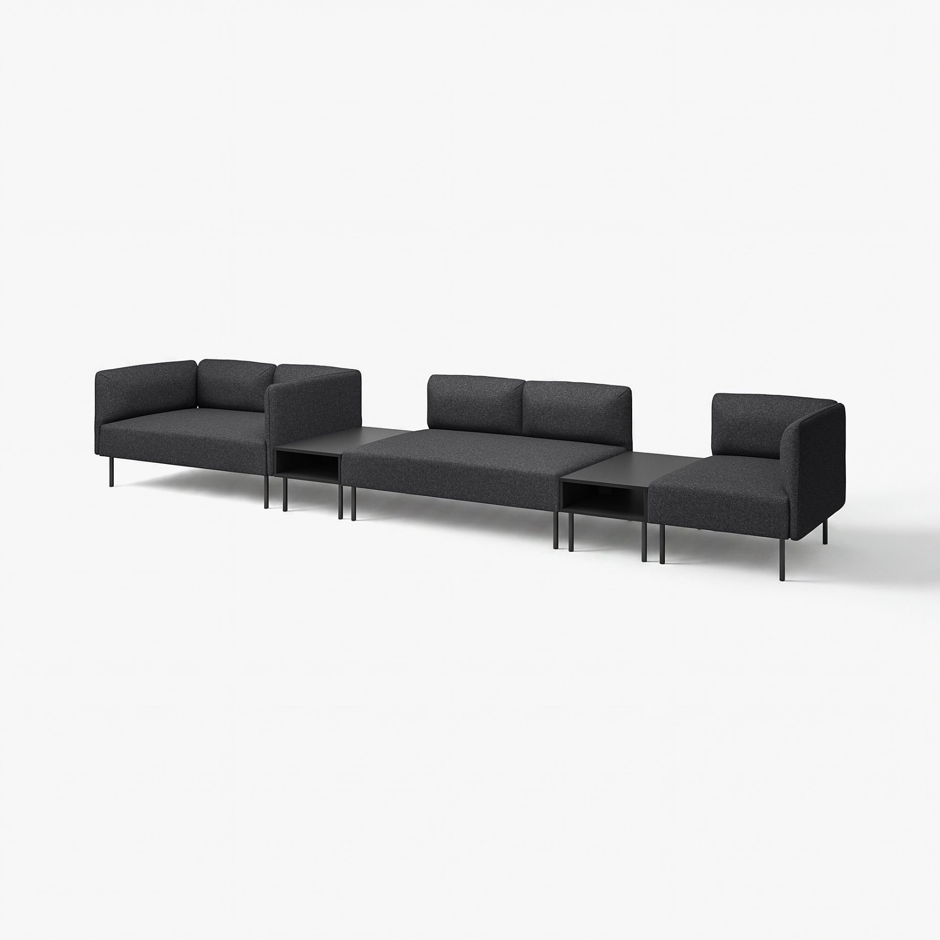 LILLEHEM, 5-seat modular sofa with side table, 795.534.65