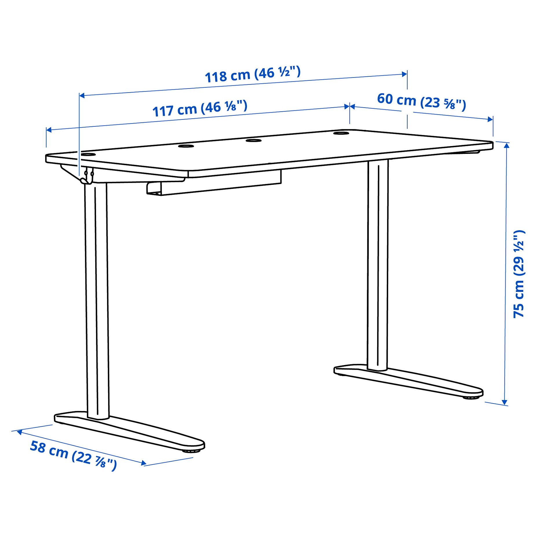 RELATERA, desk combination, 117x60 cm, 795.557.80